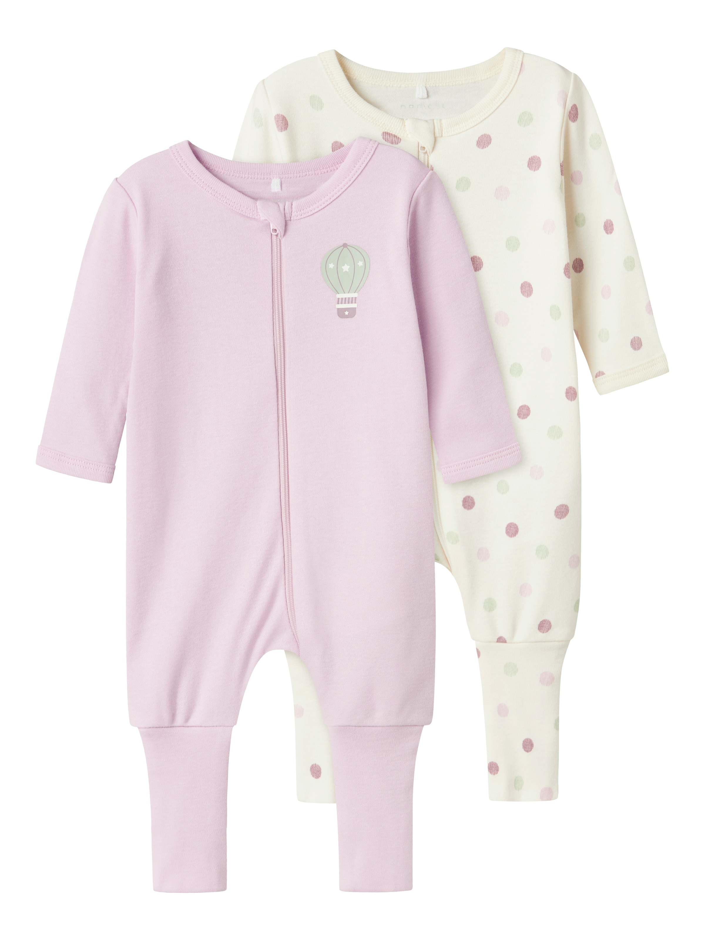 Image of Name It Schlafanzug "NBFNIGHTSUIT 2P ZIP FF JET DOT NOOS" Packung, 2 tlg.