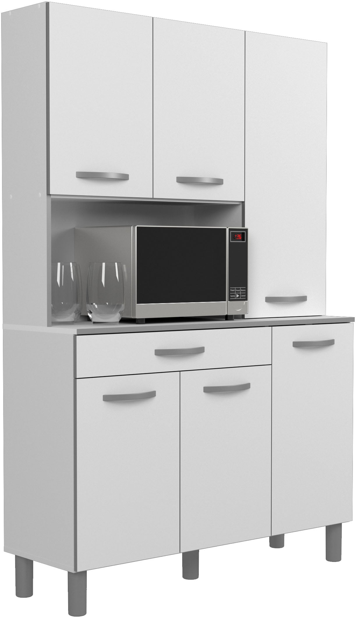 Image of Parisot Buffet "Season 22, Made in Europe, viel Stauraum" B/H/T ca. 120x185x40, 1 Stk. tlg. 6 Türen, Regale, Arbeitsfläche, Schublade, ohne Elektrogeräte