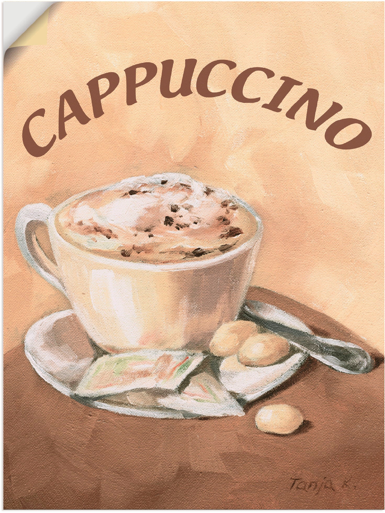 Wandbild »Tasse Cappuccino«, Getränke, (1 St.), als Leinwandbild, Poster,...