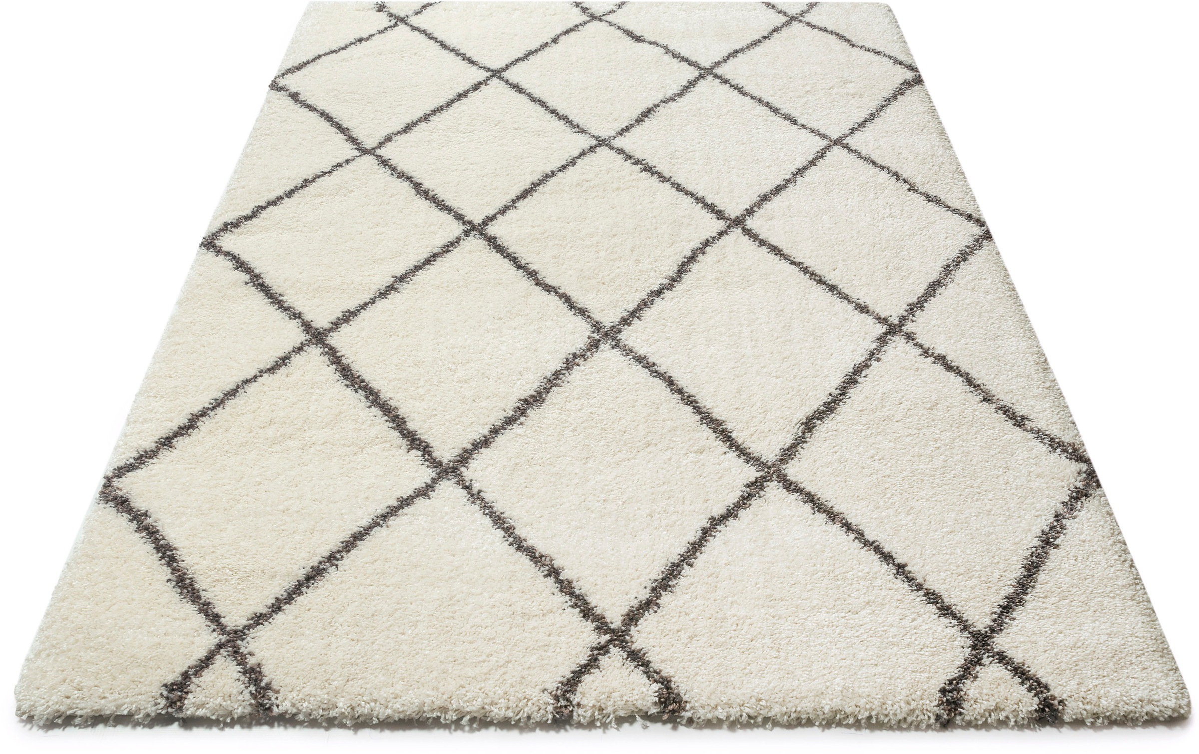 Image of andas Hochflor-Teppich »Hunter«, rechteckig, 40 mm Höhe, Teppich hochflor, Rauten Design, besonders weicher und dichter Flor, gewebt, Wohnzimmer, Schalfzimmer bei Ackermann Versand Schweiz