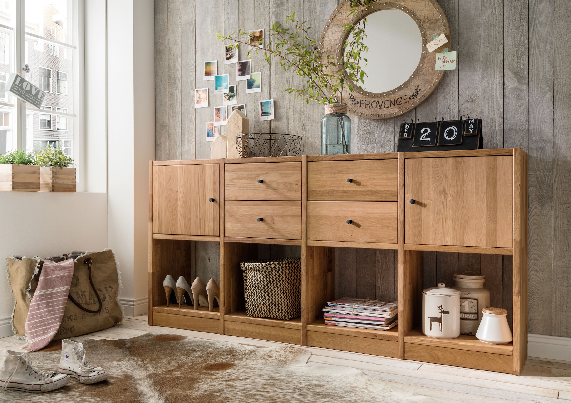 Image of Home affaire Sideboard "Ecko" aus massivem Wildeichenholz, Breite 181 cm