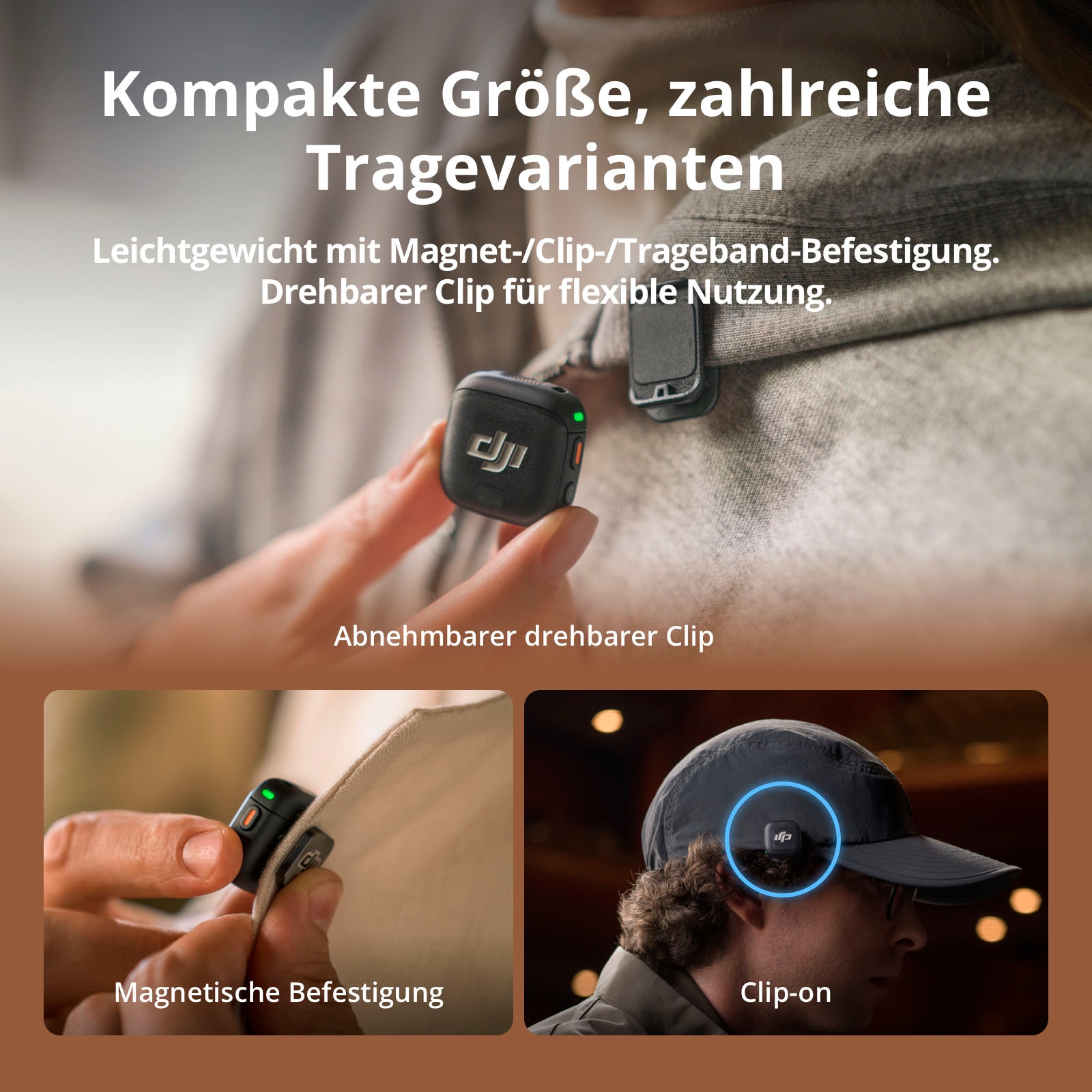 DJI Microphone »Mic 3 (2 Sender + 1 Empfänger + Ladeschale)«