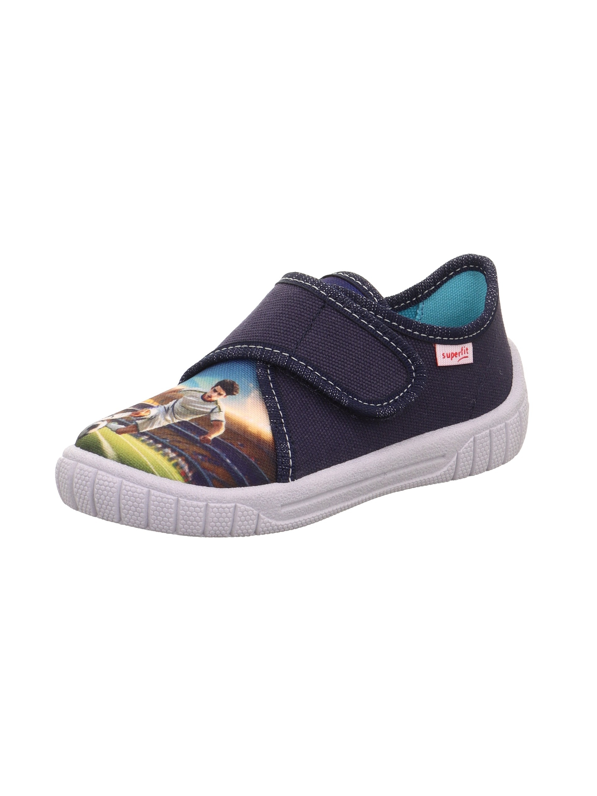 Superfit Hausschuh »BILL, WMS: mittel«  Klettschuh mit coolem Motiv, Grössenschablone zum Download