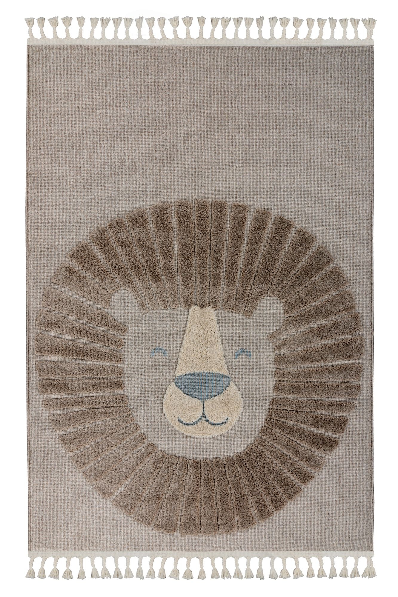 Image of Kayoom Kinderteppich "Modena 424" rechteckig 11 mm Höhe auch in rund, Kurzflor, Hoch Tief, mit Fransen, Löwe