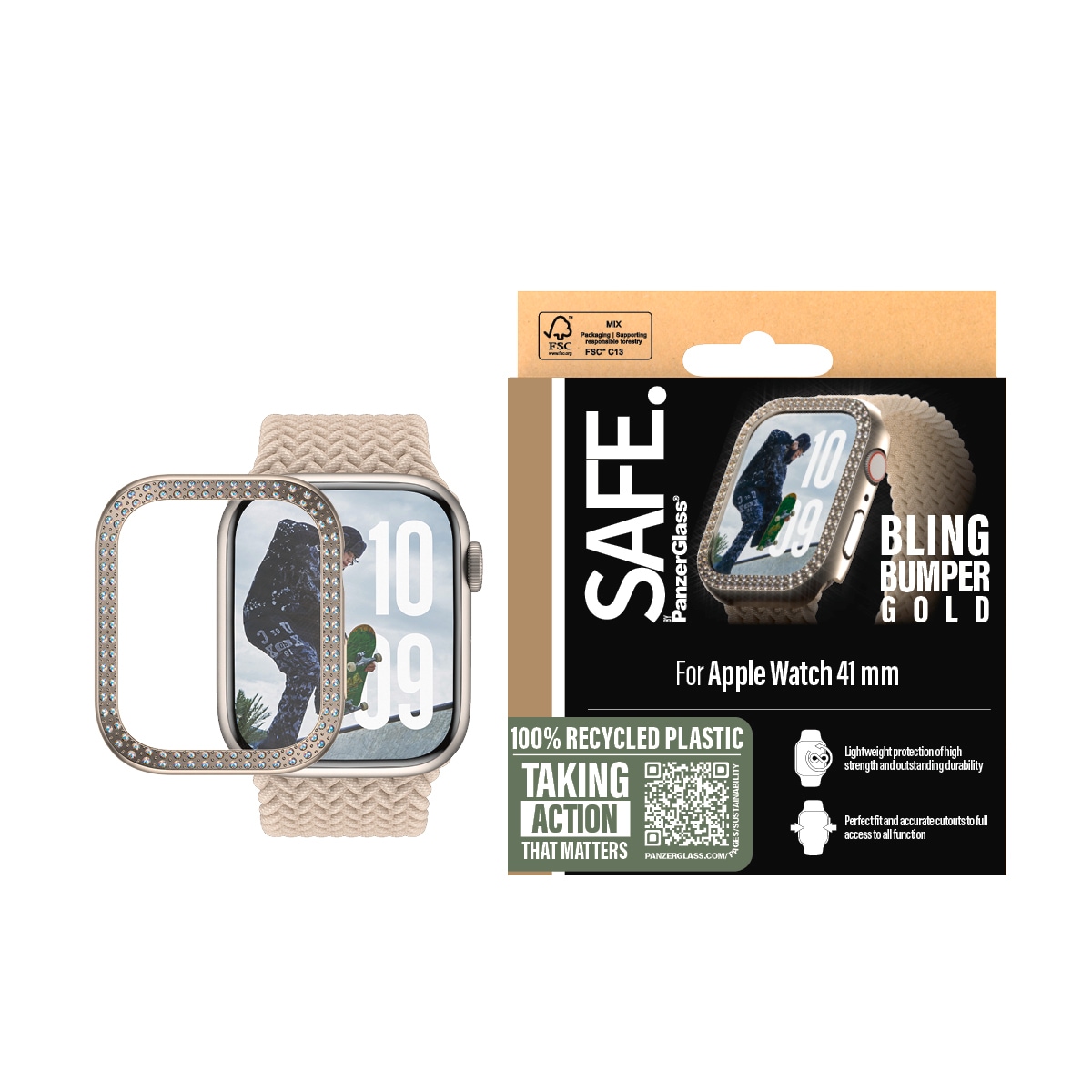 SAFE by PanzerGlass Handyhülle "Bling Bumper für Apple Watch 10 42mm" Watch Backcover, Schutzhülle, Handyschutzhülle, Case, Schutzcase, stossfest