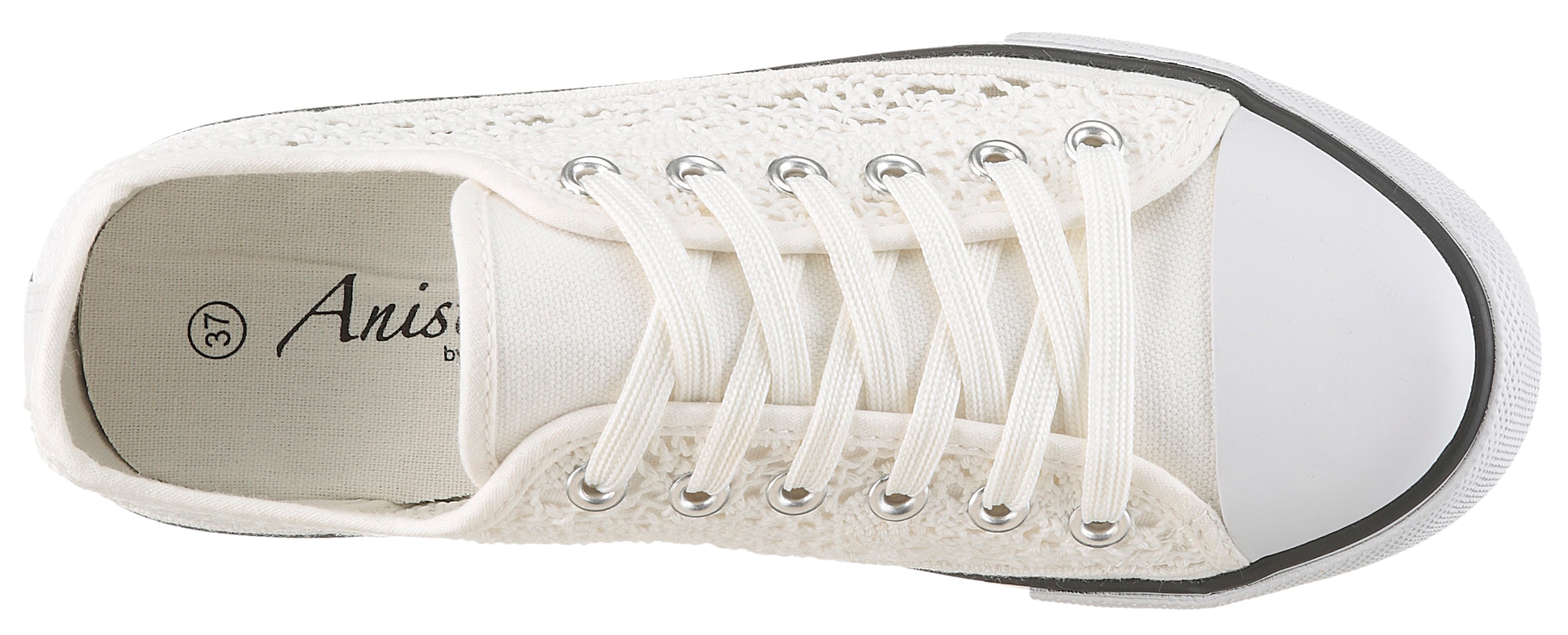 Aniston SHOES Sneakers  Schnürschuh, Freizeitschuh in Häkeloptik - NEUE KOLLEKTION