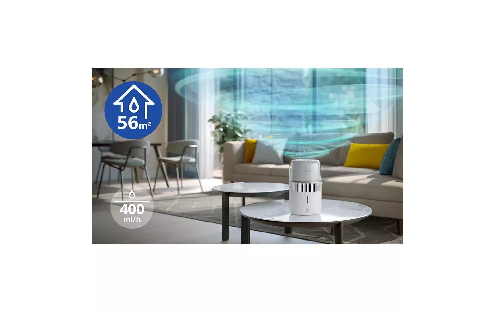 Philips Humidificateur d'air »HU5710/03 5000 Series« 4,5 l Wassertank pour pièces de 56 m², avec technologie NanoCloud