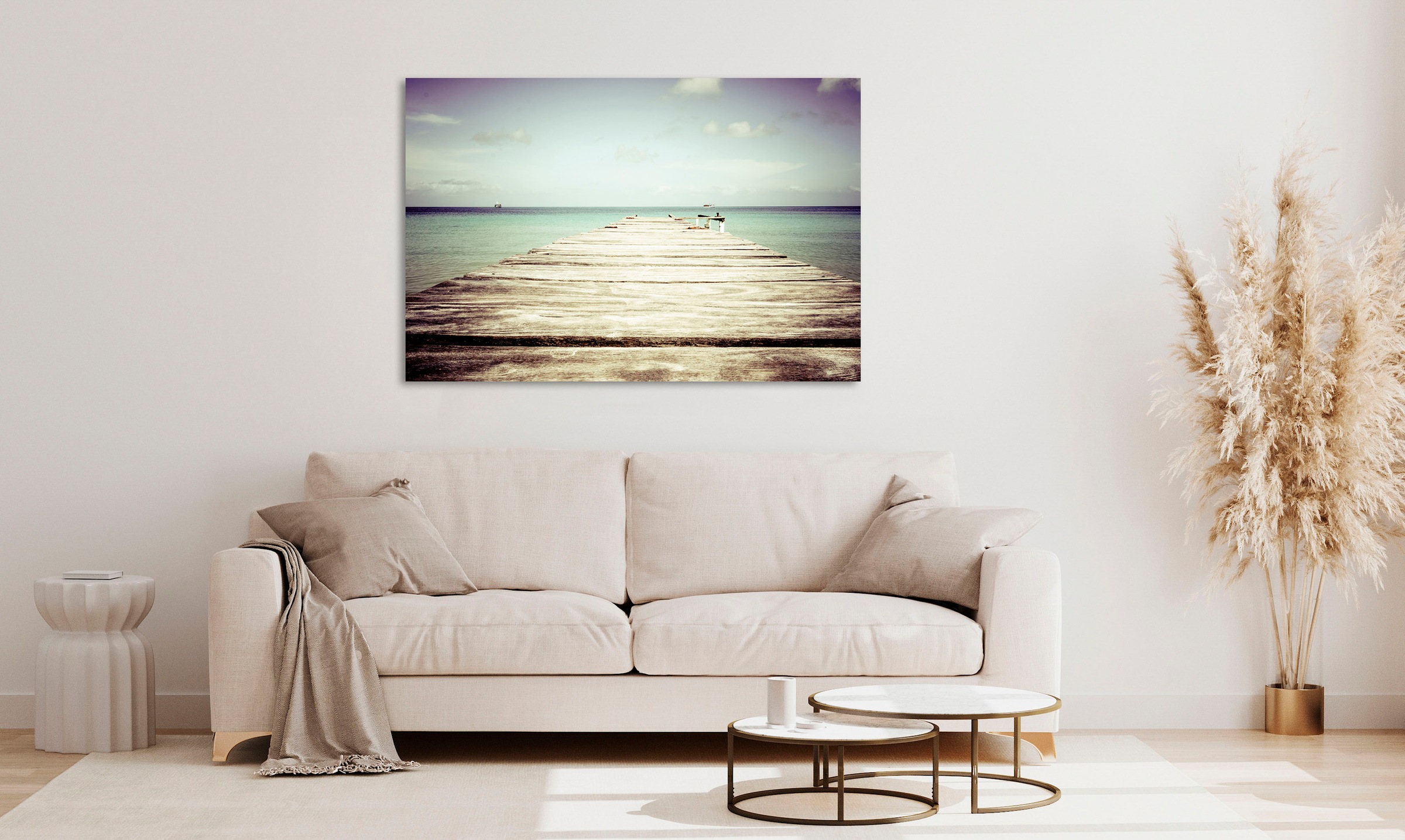 Image of queence Acrylglasbild "Etzel" Meer Meer Bilder Schiffe See Seebilder Seelandschaft Sonnenuntergang Spa Spa Bilder Steg Strand 1 Stk. tlg. Fine Art-Print in Galeriequalität