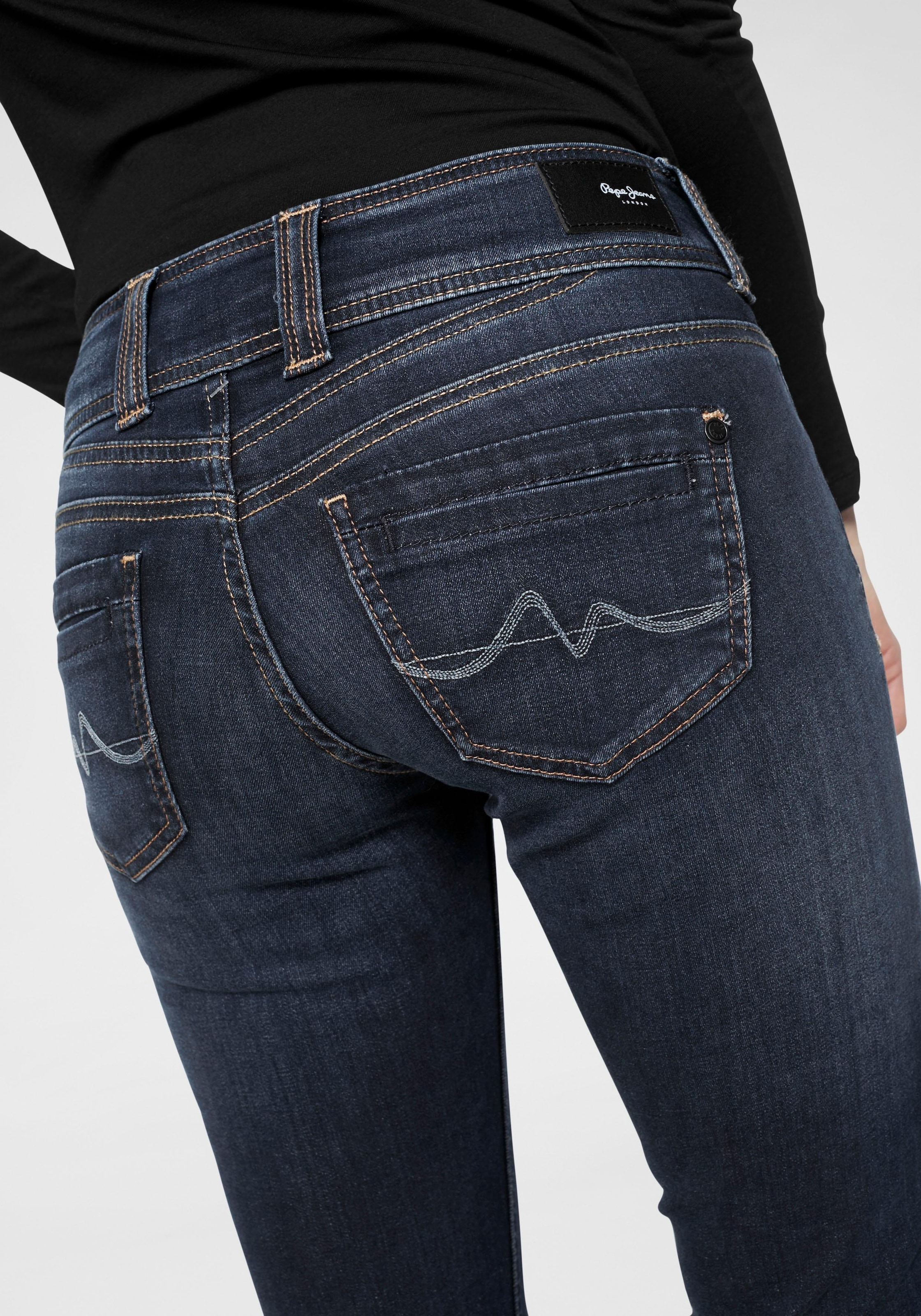 ♕ Pepe Jeans Straight-Jeans Bein Qualtät schöner Doppel-Knopf-Bund in versandkostenfrei auf geradem mit »GEN«, und