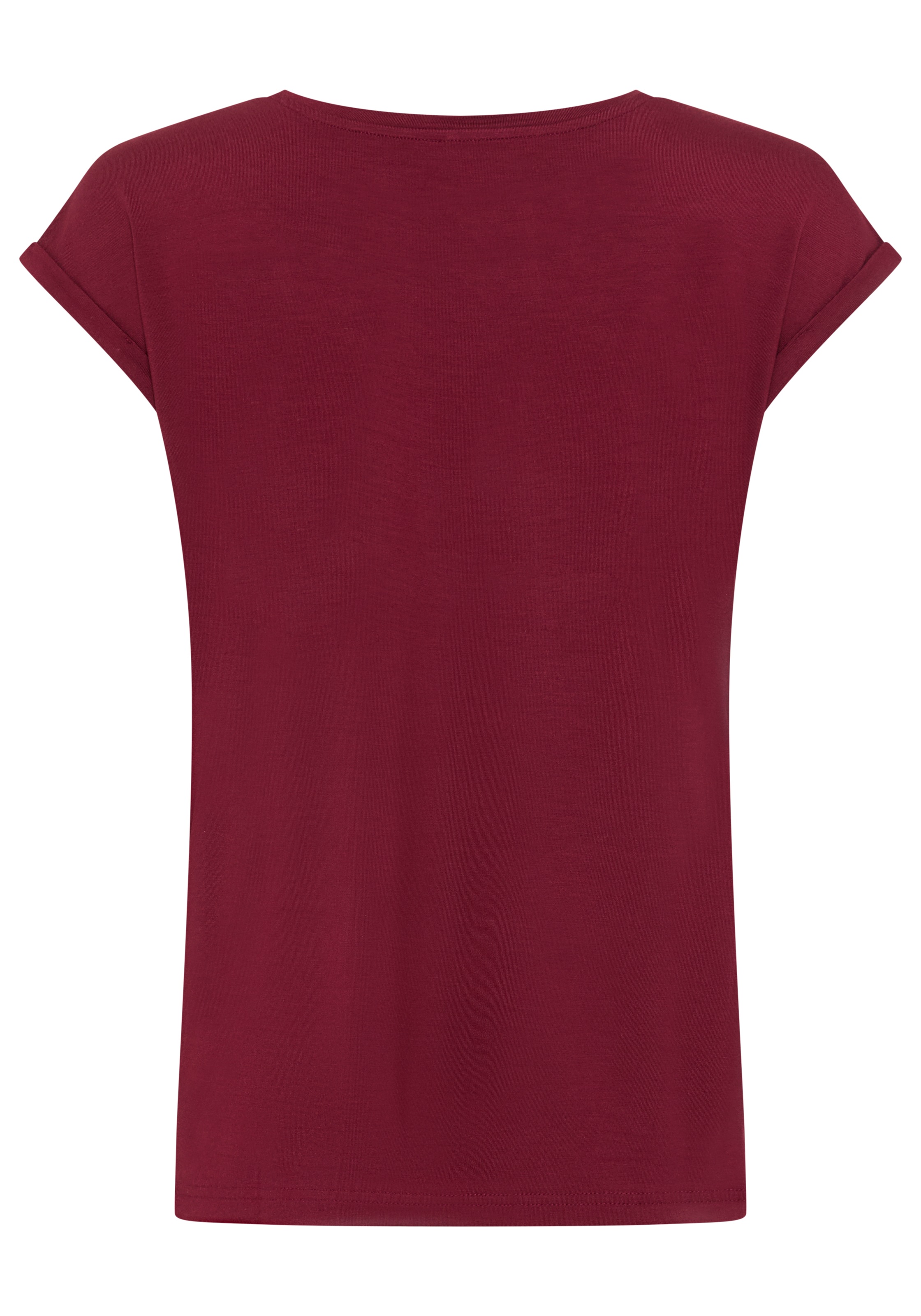 Tamaris T-shirt Regular Fit, mit überlappenden Schultern, Kurzarm mit Aufschlag