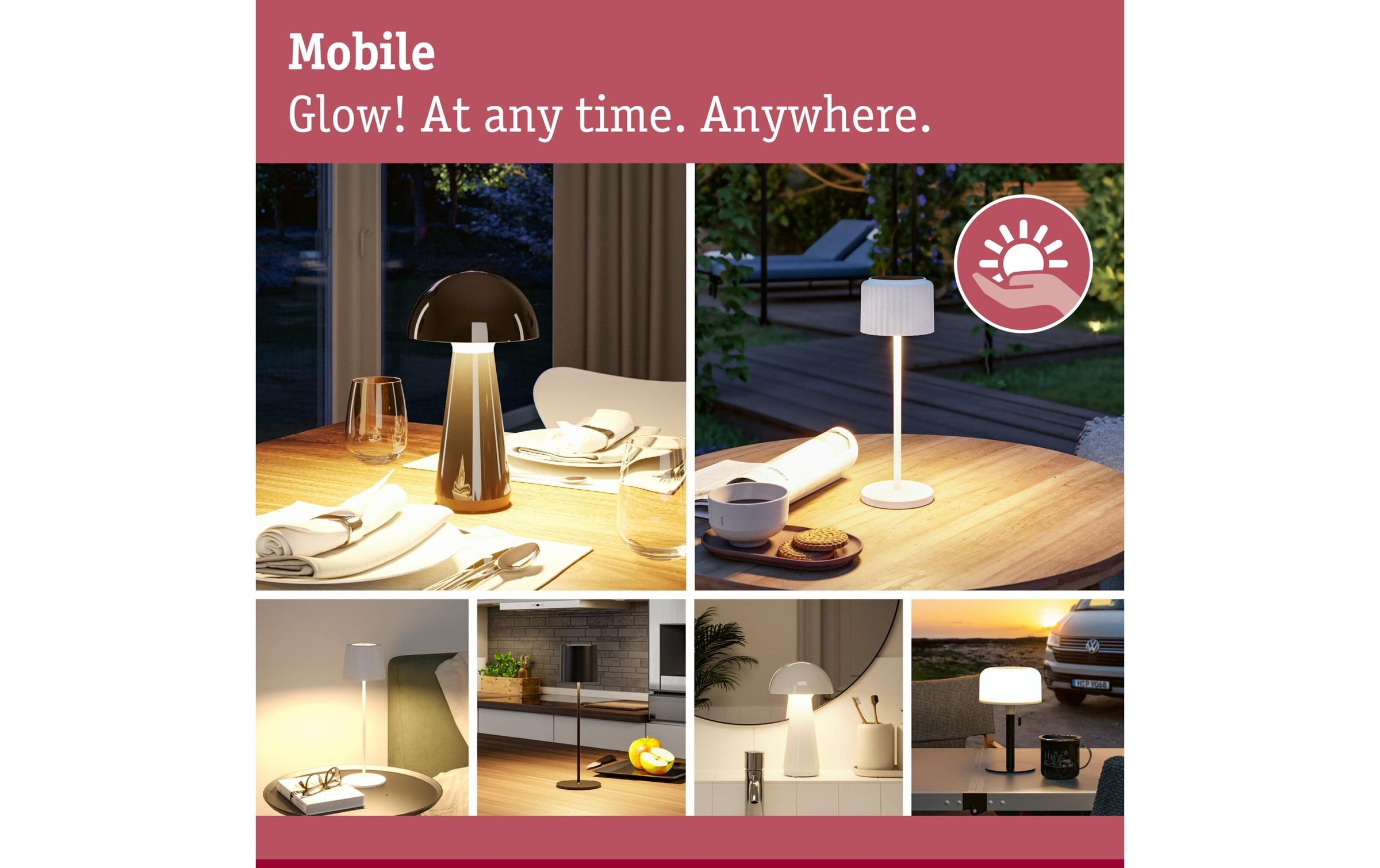 Paulmann Lampe de table extérieure LED »Akkuleuchte Gilo IP44 dimmbar« 1 cuis