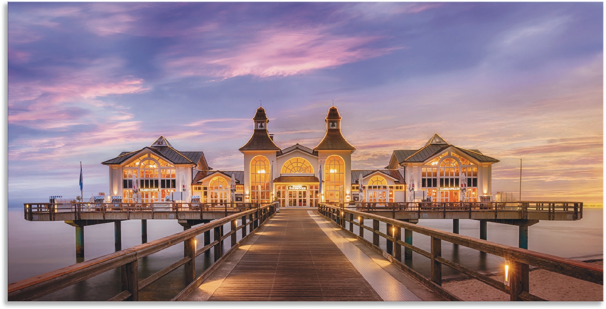 Image of Artland Wandbild »Rügen Seebrücke in Sellin«, Brücken, (1 St.), in vielen Grössen & Produktarten - Alubild / Outdoorbild für den Aussenbereich, Leinwandbild, Poster, Wandaufkleber / Wandtattoo auch für Badezimmer geeignet bei Ackermann Versand Schweiz
