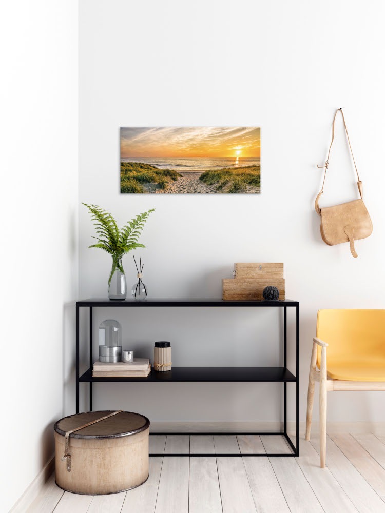 Image of Bönninghoff Leinwandbild Sonnenuntergang Strand 1 Stk. tlg. BxH: 70x33 cm