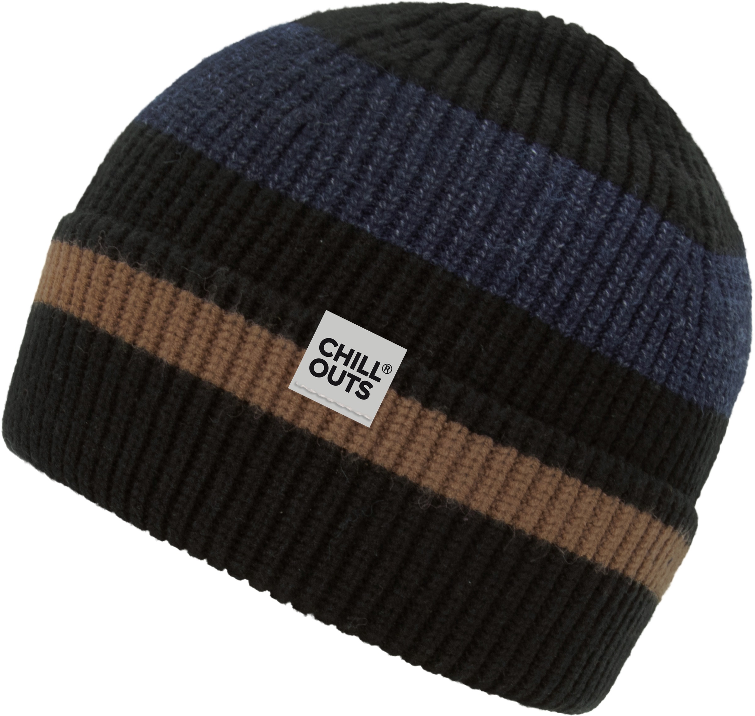 Image of chillouts Beanie "Bastian Hat" mit sportlichem Streifen-Design, Logo-Label