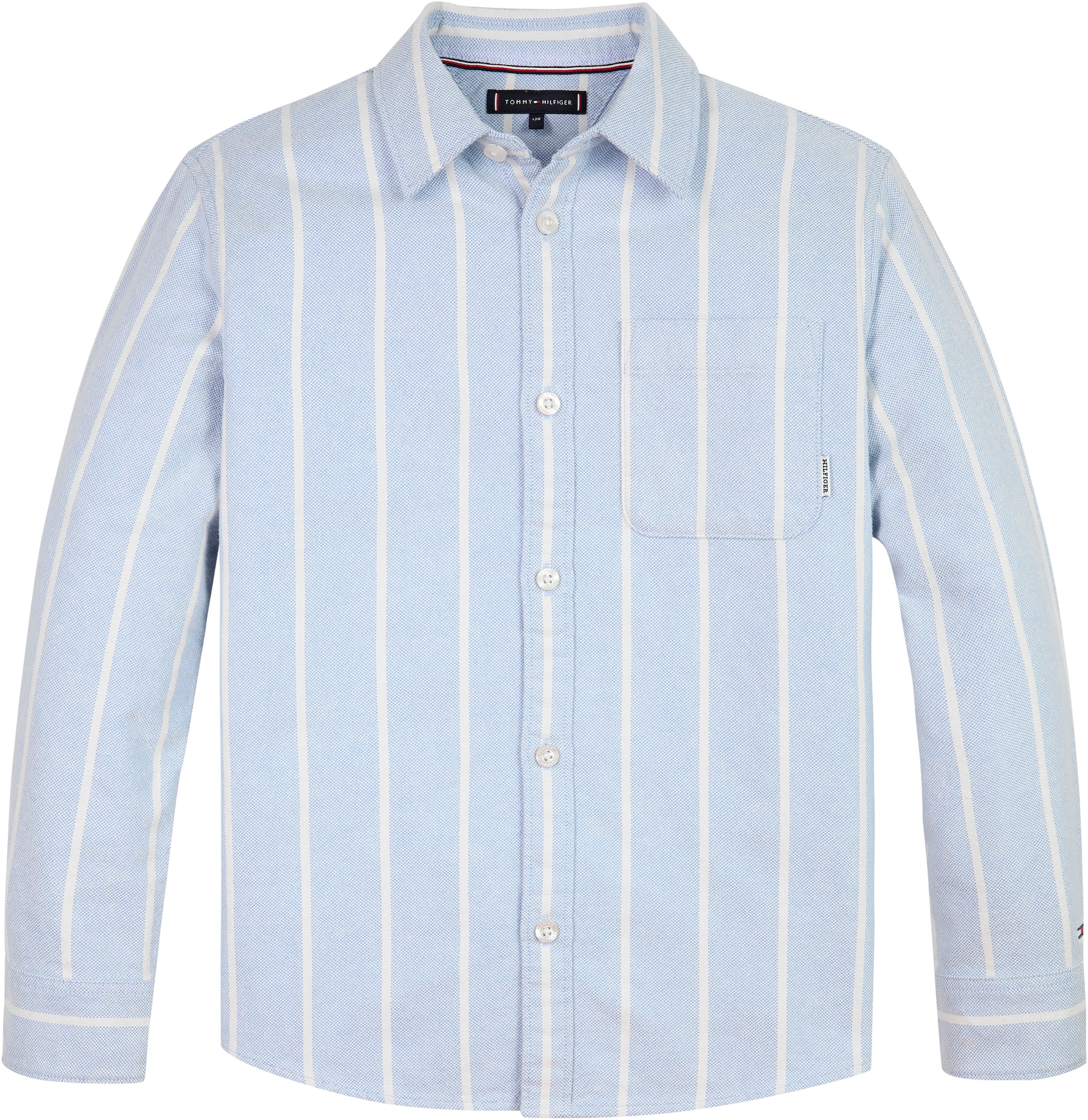 Tommy Hilfiger Langarmhemd »MONOTYPE STRIPES SHIRT LS«, Kinder bis 16 Jahre mit Logoprägung