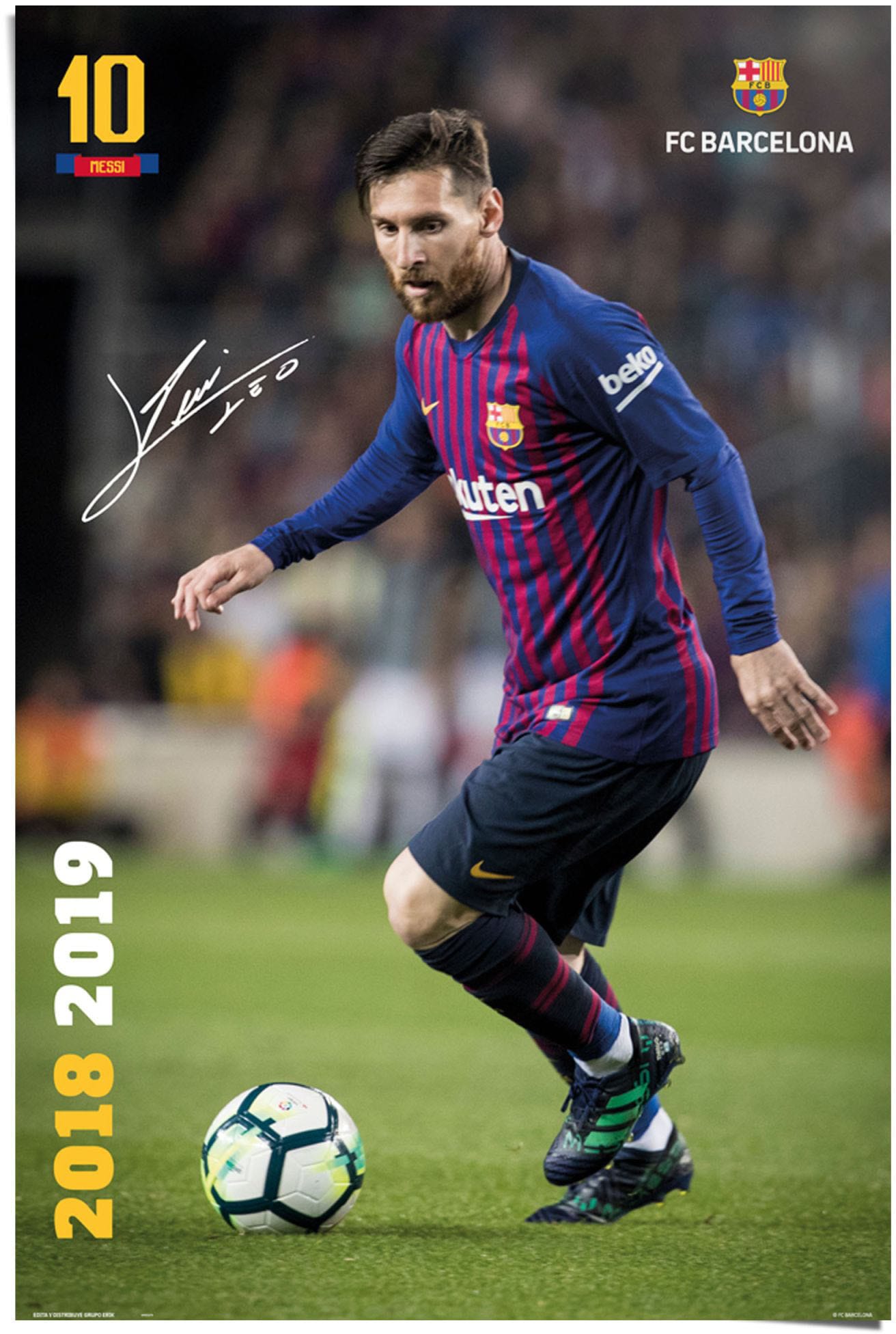 Reinders! Poster »Poster FC Barcelona Messi Fussball, bequem (1 kaufen 2018/19«, St.)