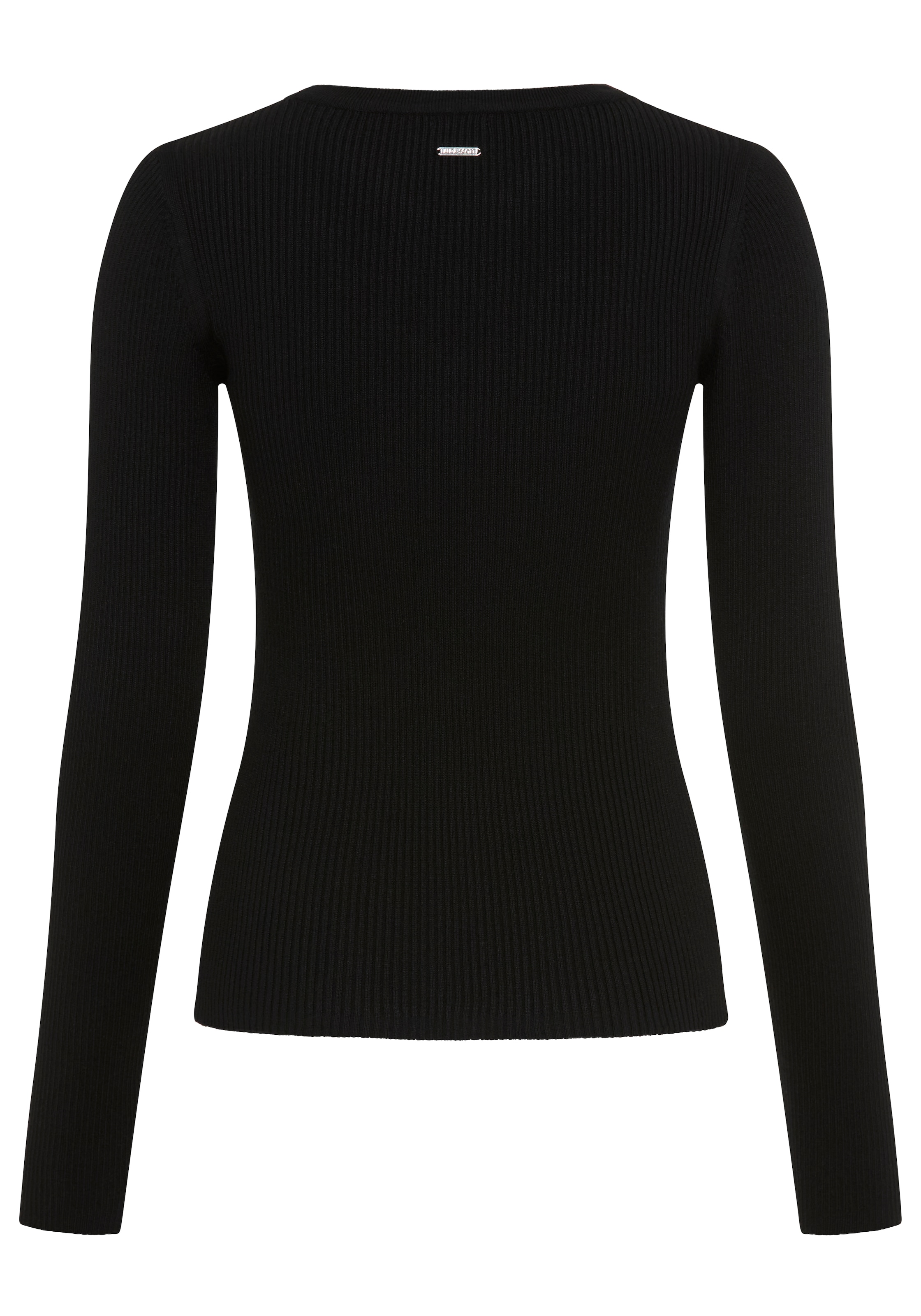 Laura Scott Strickpullover »mit tiefem V-Ausschnitt« mit Perlen-Details, aus angenehmer Viskosemischung