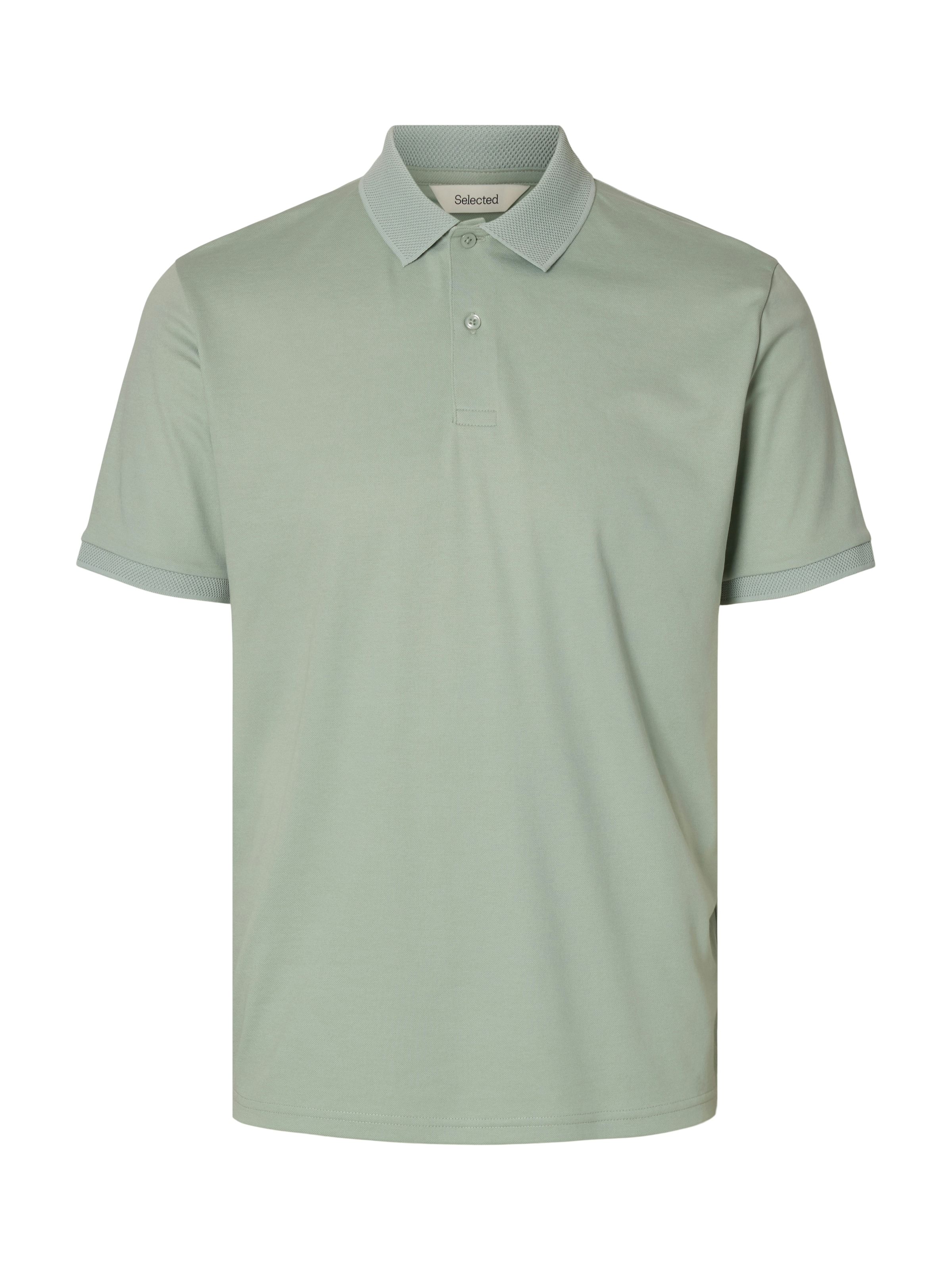 SELECTED Polo »SLHFAVE BUTTON SS POLO NOOS« mélange coton, coupe régulière