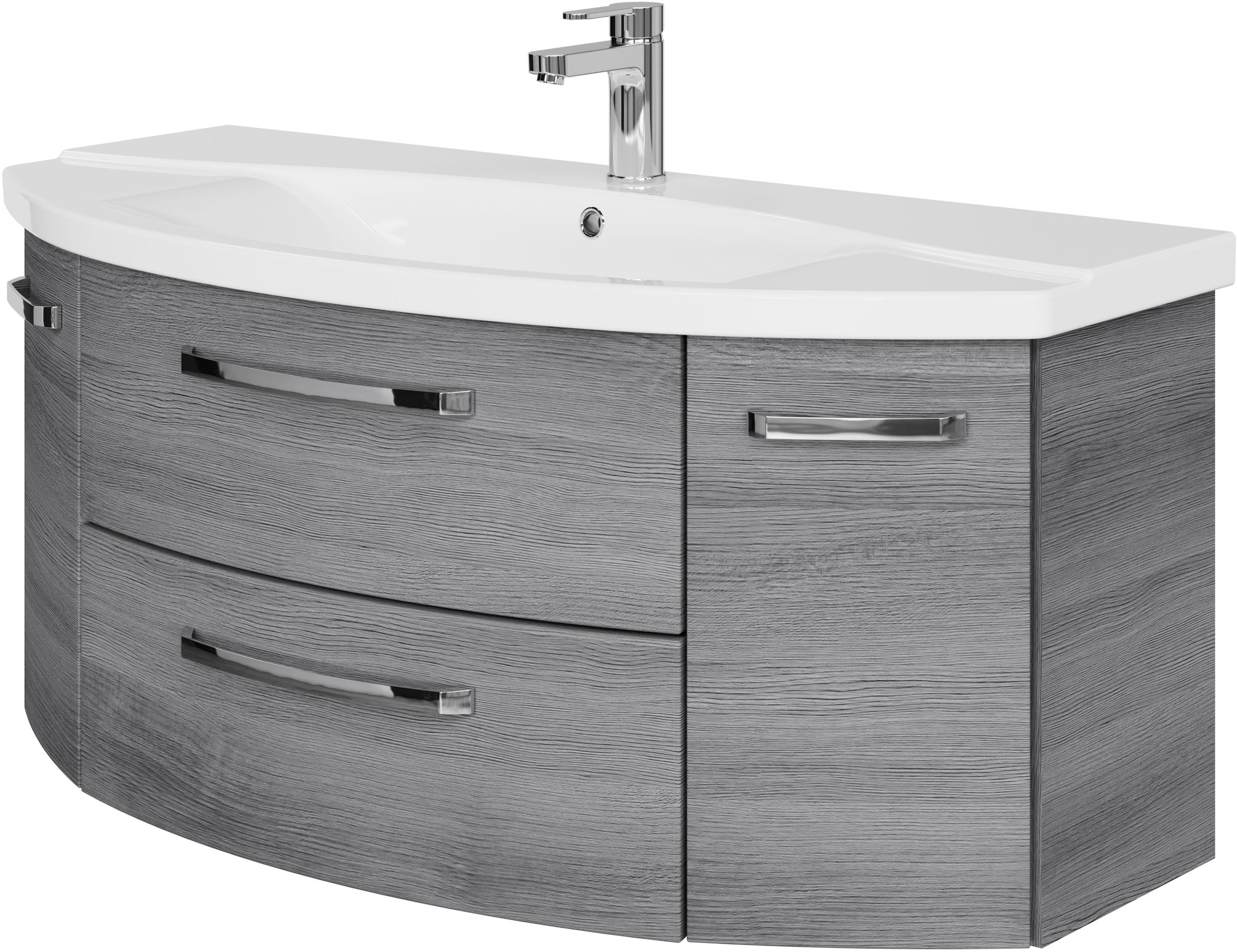 Image of Saphir Waschtisch "Serie 4010 Keramik-Waschtisch mit Unterschrank, 120,5 cm breit" Waschplatz mit 2 Türen, 2 Schubladen, Badmöbel-Set mit Waschtisch