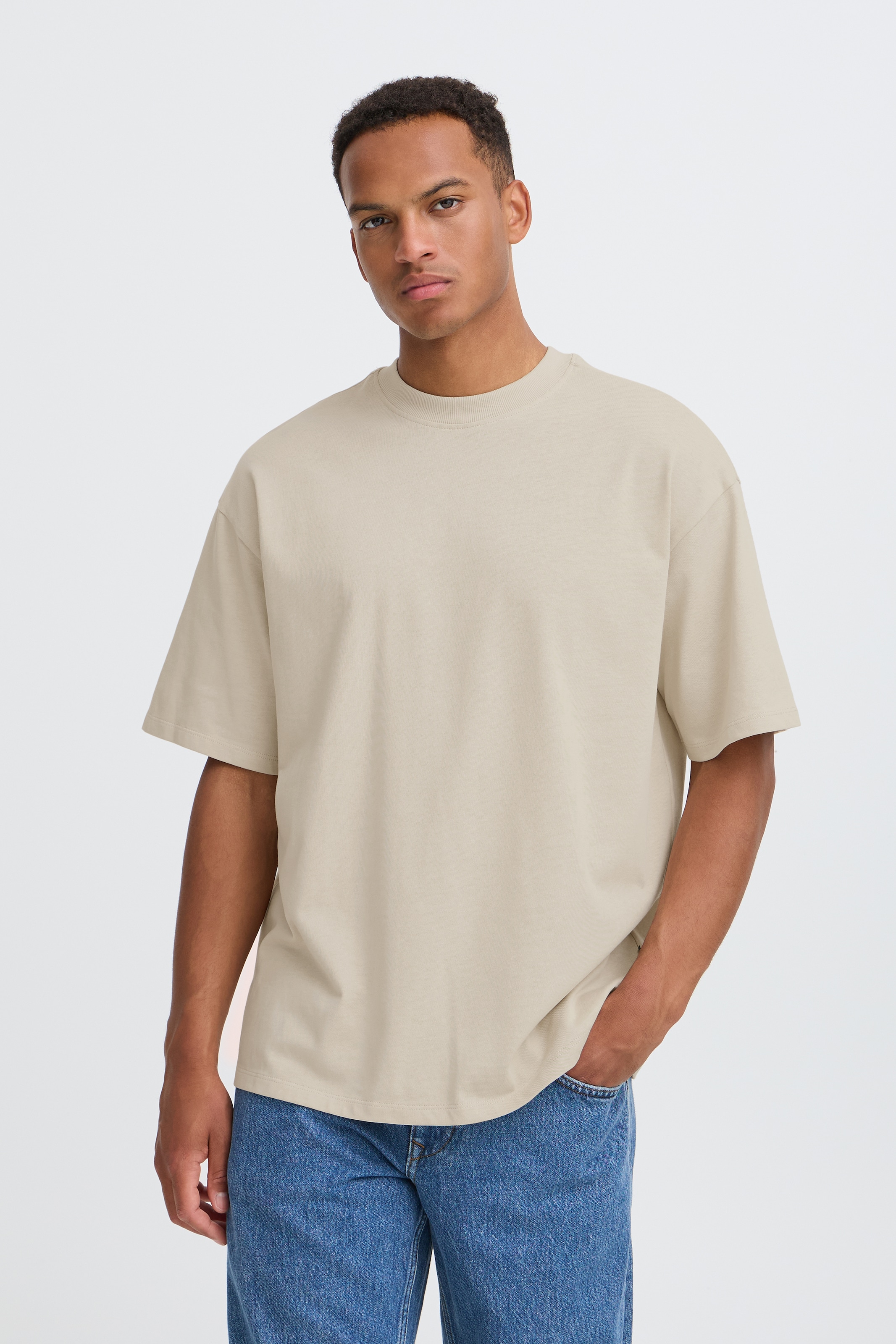 Image of Blend Rundhalsshirt "BHLUCIUS S/S WASH PRINT TEE" Baumwolle, relaxed fit