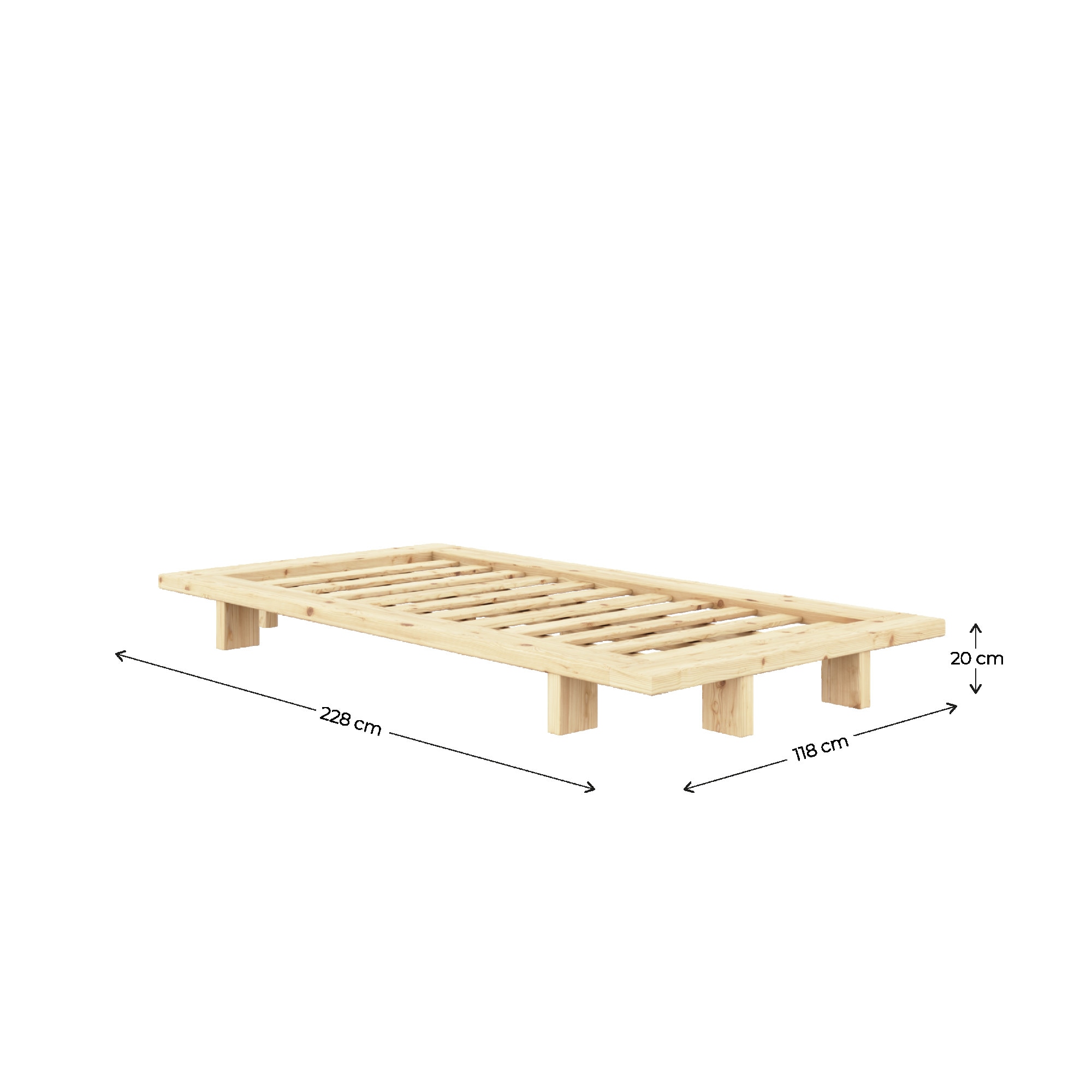 Karup Design Bettgestell »Bettgestell JAPAN BED Futonbett aus FSC®-zertifiziertem Massivholz« Mit Lattenrost,  zeitlos, bequem & in mehreren Farben und Grössen erhältlich.