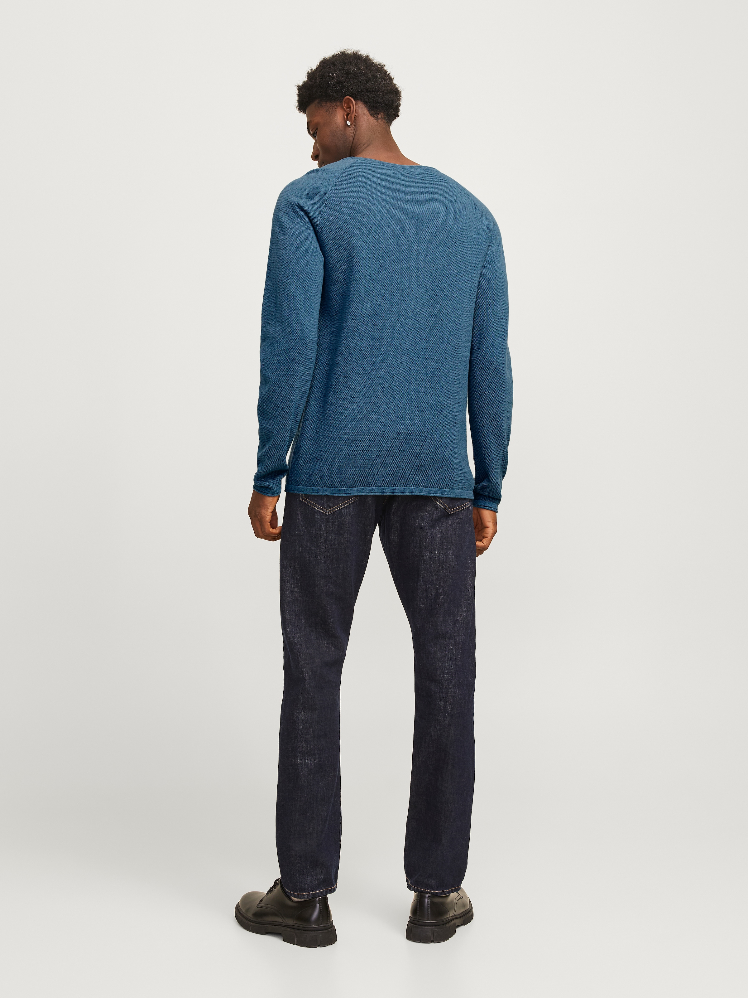 Jack & Jones Rundhalspullover »JJEHILL KNIT CREW NECK NOOS«, aus Strukturstrick