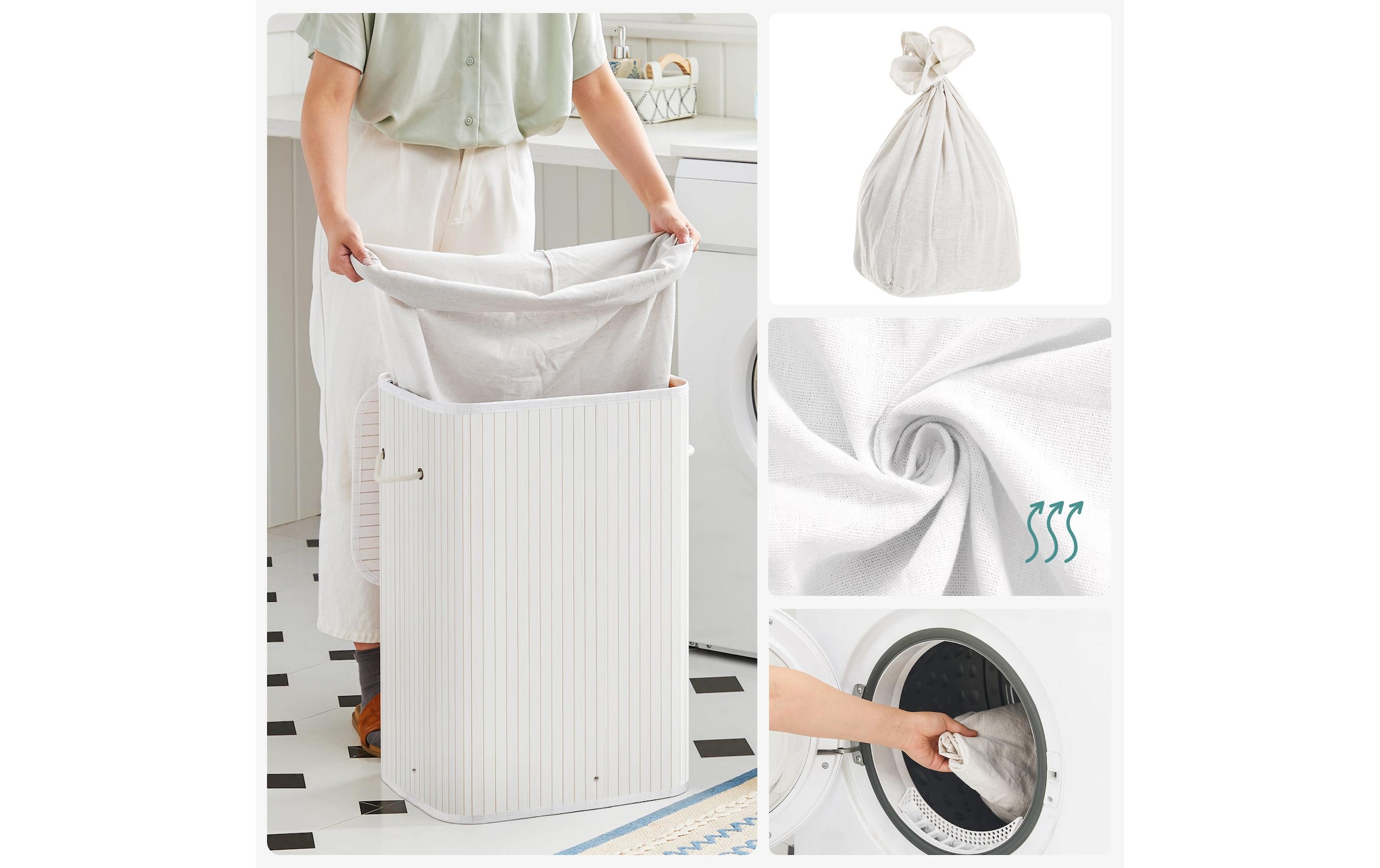 SONGMICS Panier à linge »für trockene Wäsche 72 l«