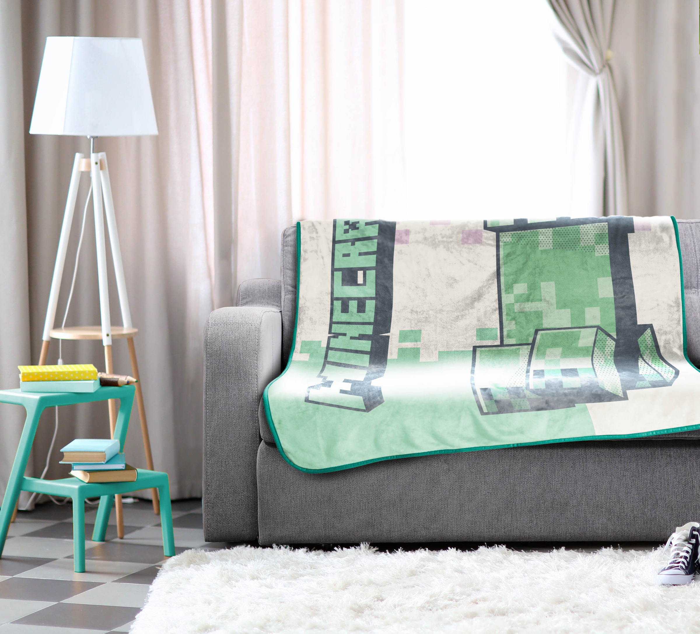 Minecraft Couverture pour enfants »Minecraft Creeper 130 x 150 cm« duveteux