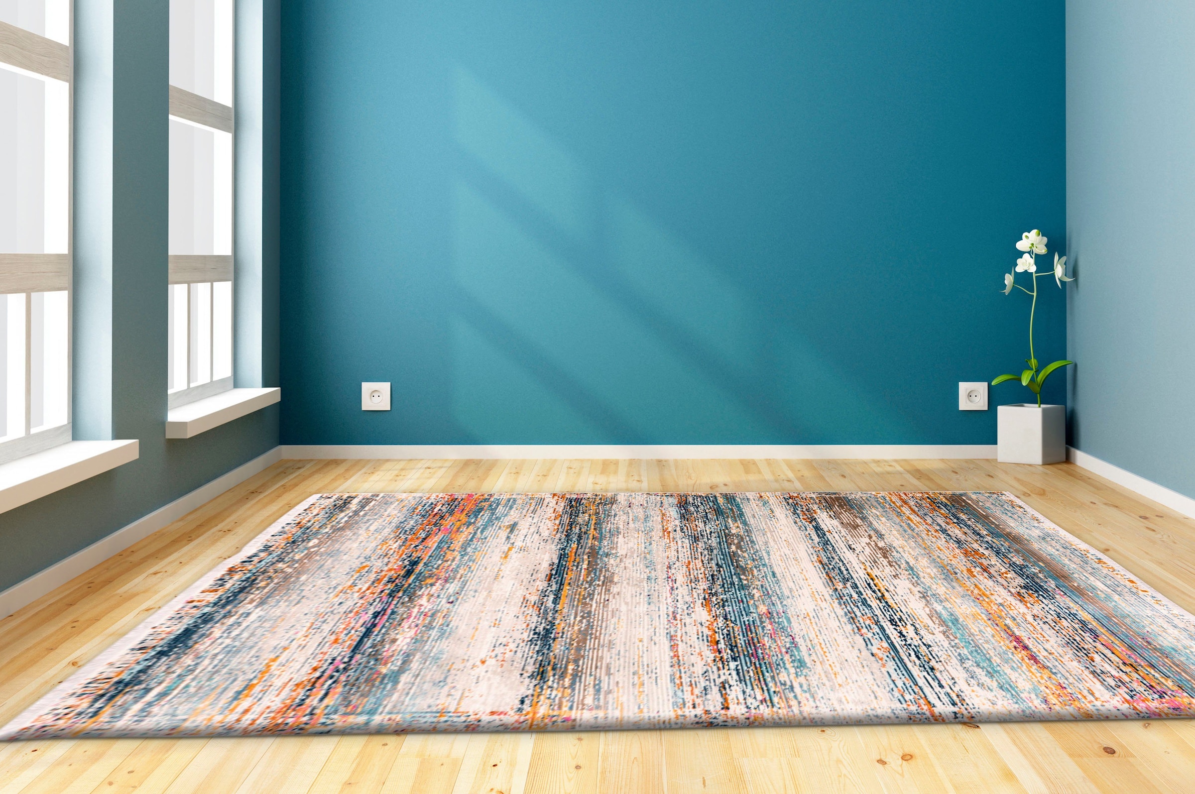 my home Teppich »Liam« rechteckig 5 mm Höhe Vintage, flacher Teppich, Kurzflor, weich, pflegeleicht, elegant