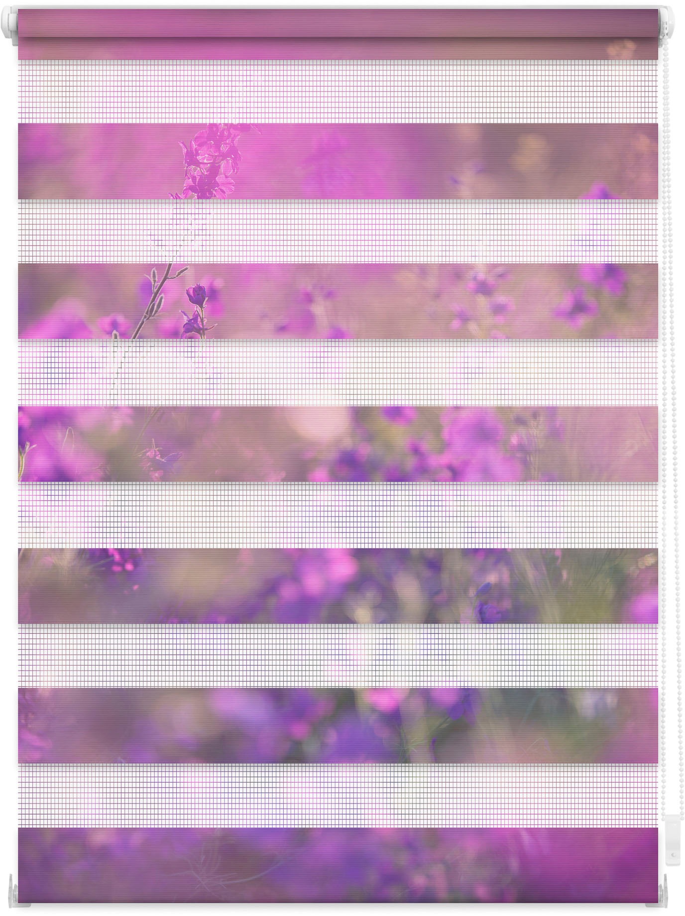 Image of LICHTBLICK ORIGINAL Doppelrollo "Duo Rollo Motiv Blumenwiese" Lichtschutz ohne Bohren freihängend bedruckt