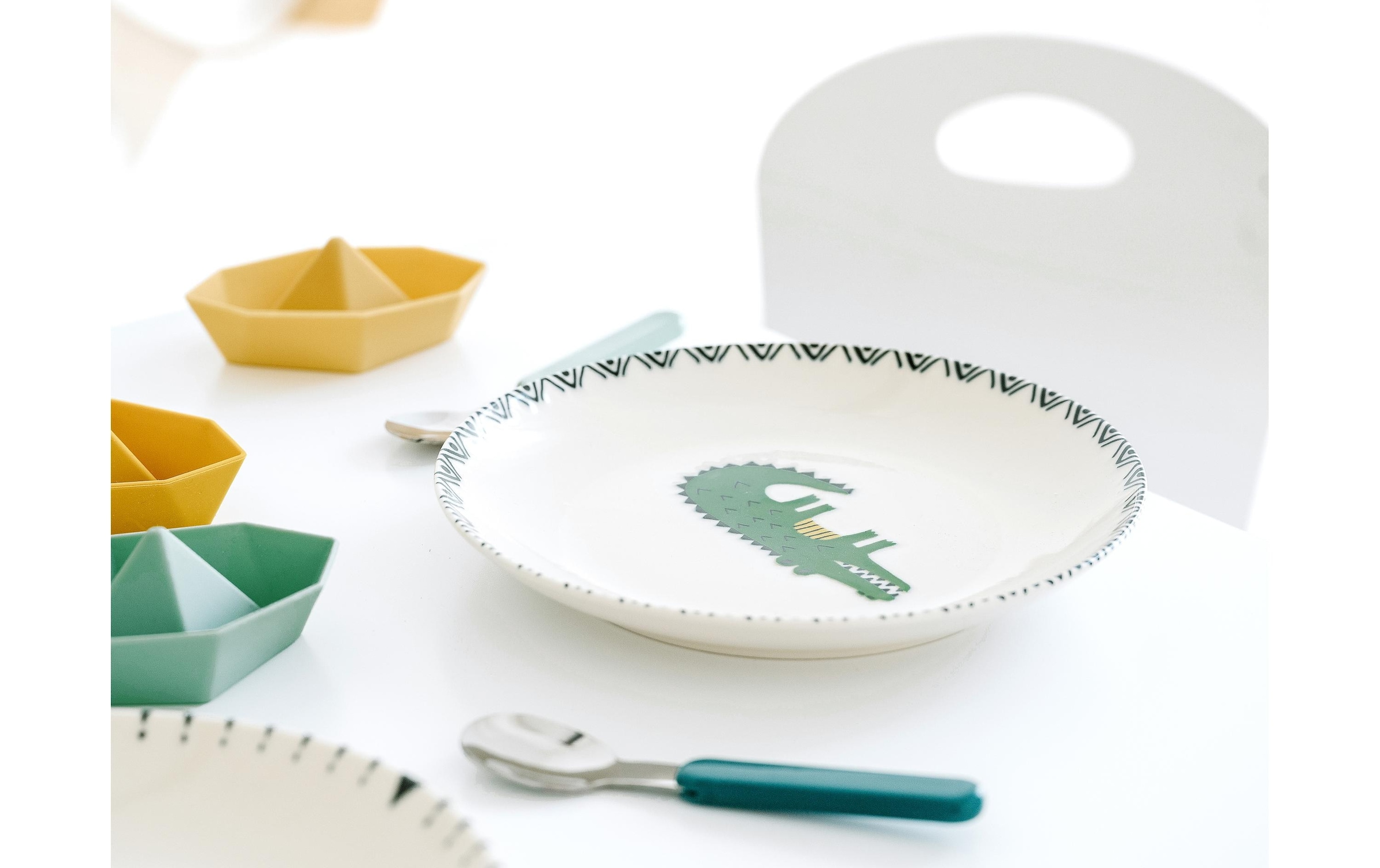 CreaTable Set de vaisselle pour enfants »Safari Set Steinzeug Tiere«