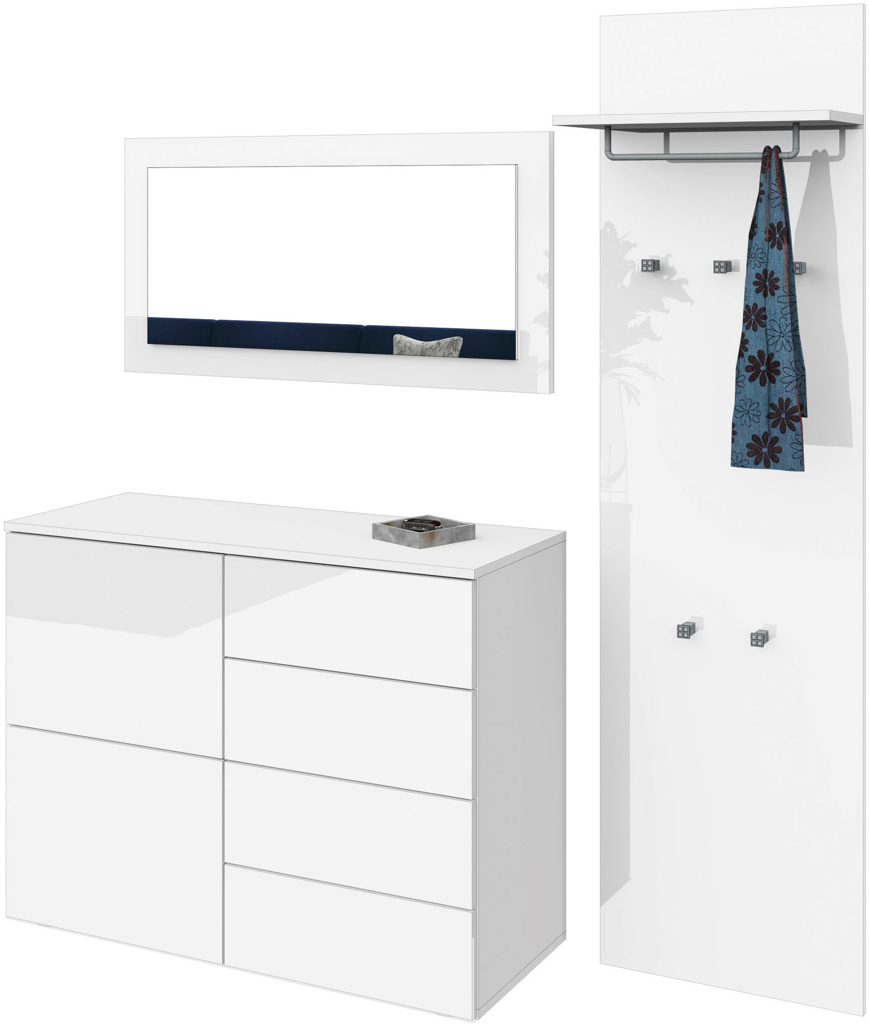 Image of borchardt Möbel Garderoben-Set "Rova" 3 Stk. tlg.