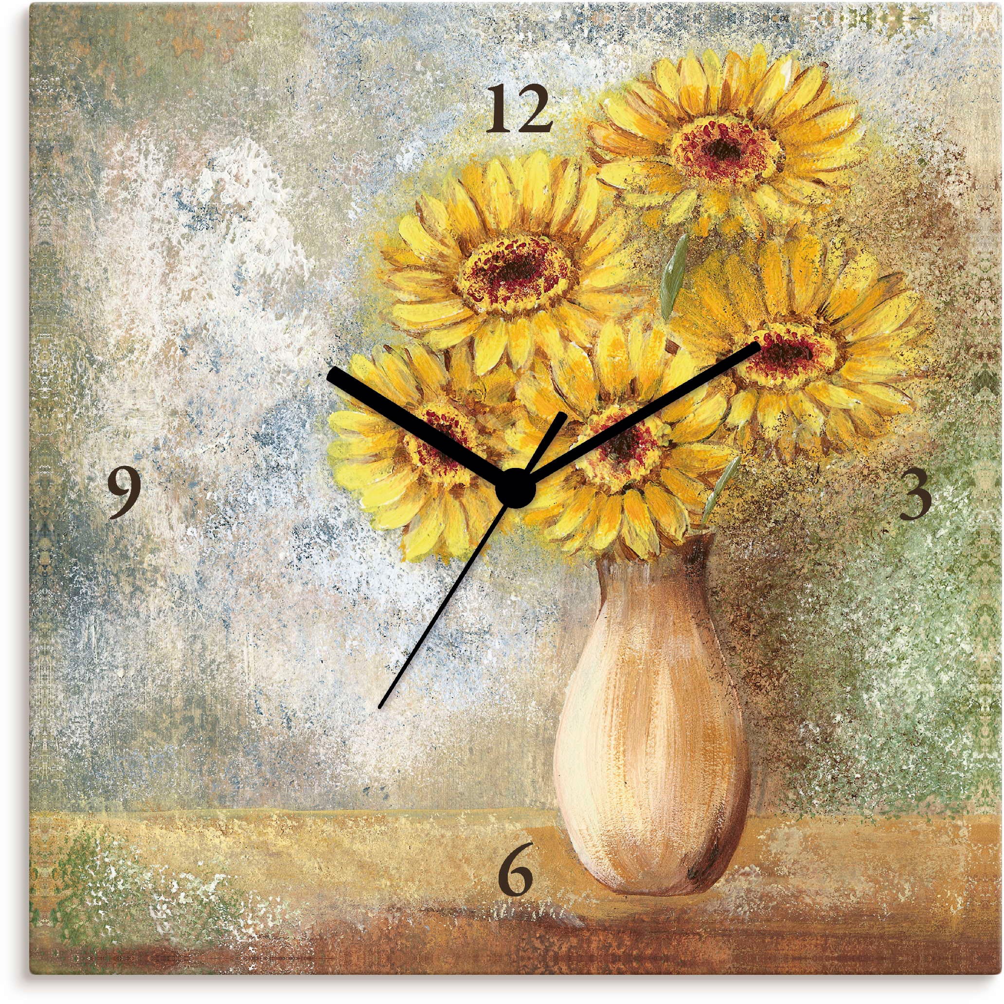 Image of Artland Wanduhr »gelbe Gerberas in Vase I« bei Ackermann Versand Schweiz