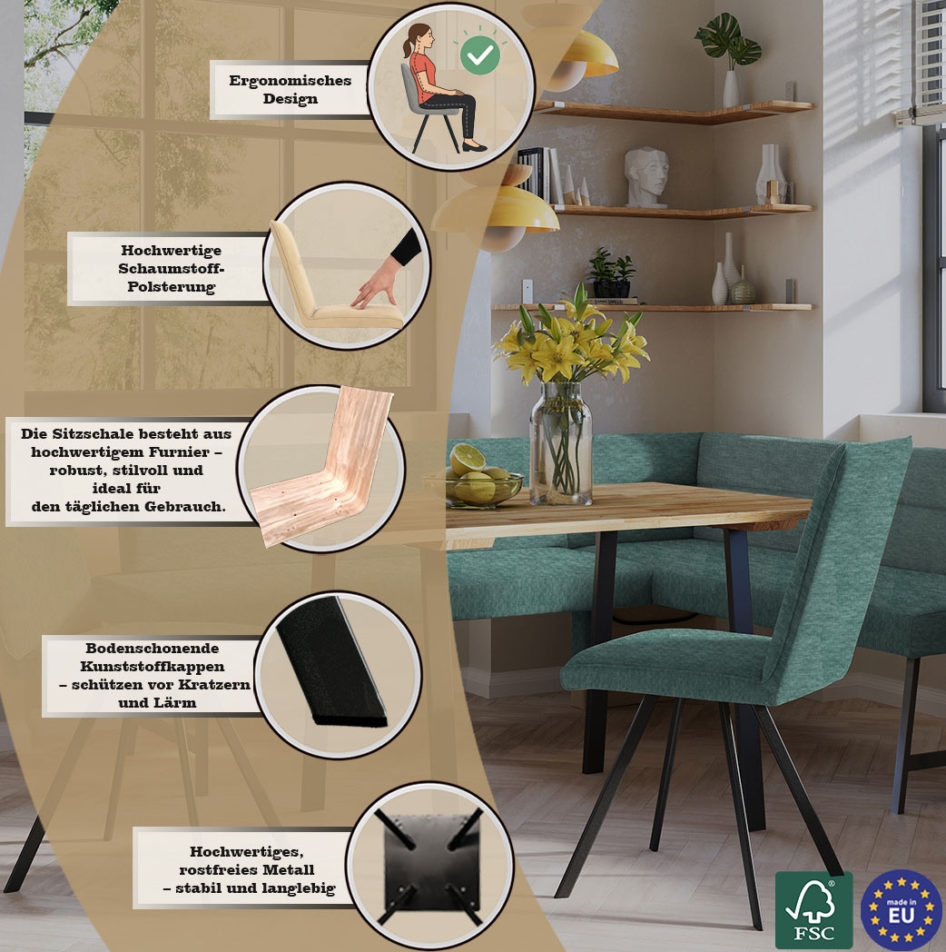 GOODproduct 4-Fussstuhl »Sava« (Set) 2 Stk.Metallgestell