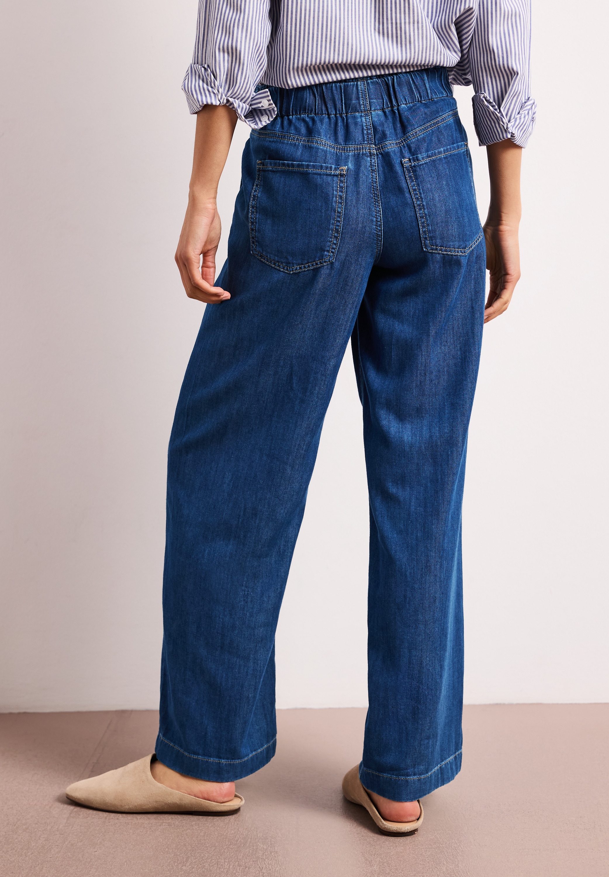 STREET ONE Jeans large »Style Emee« avec ceinture paperbag