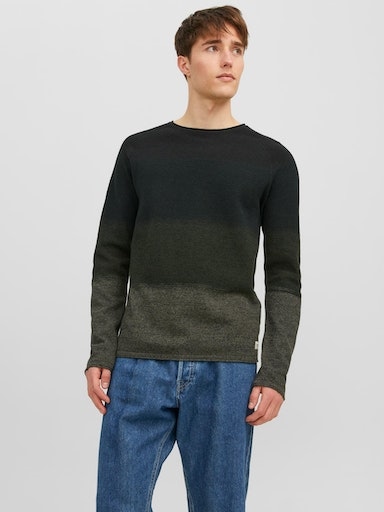 Rundhalspullover »JJEHILL KNIT CREW NECK NOOS«, aus Strukturstrick