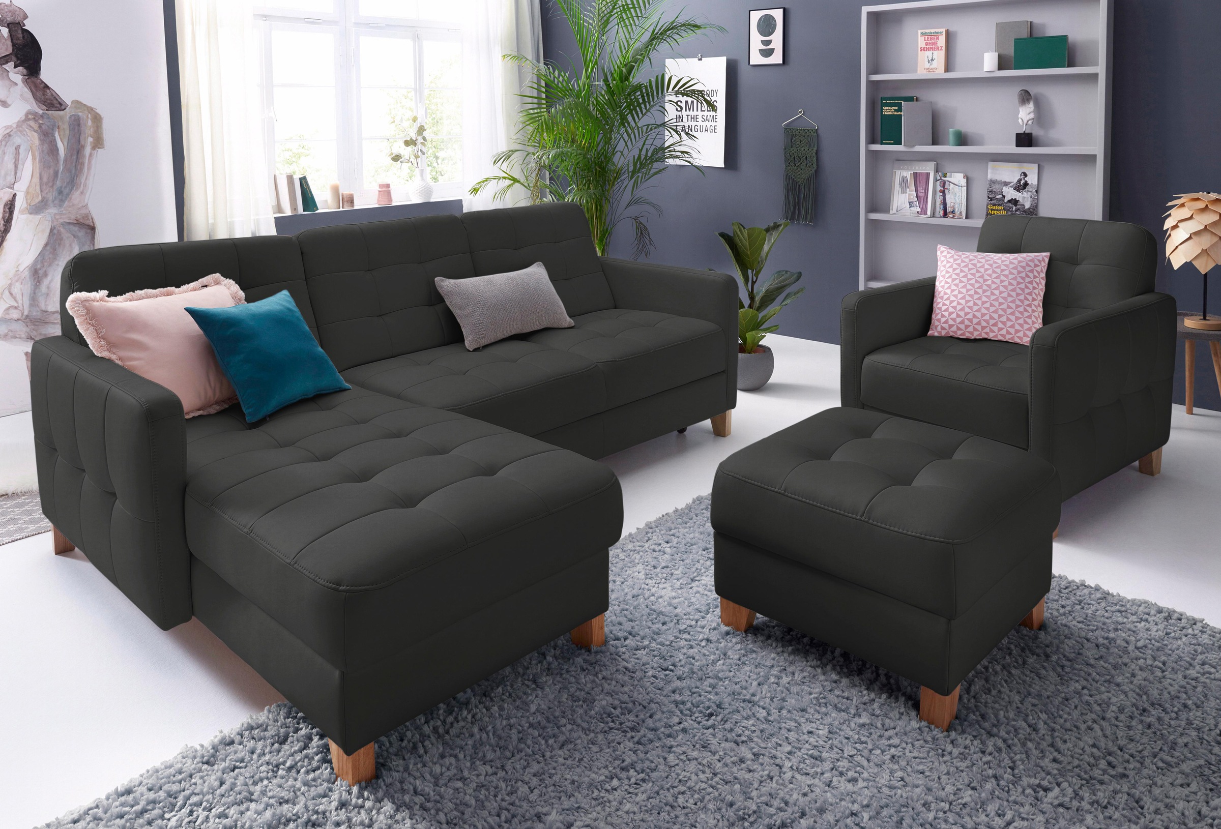 exxpo - sofa fashion Sessel »Elio, Loungesessel, aufwendige Detailverarbeitung, bequem und modern«, hoher Sitzkomfort für entspannende Momente
