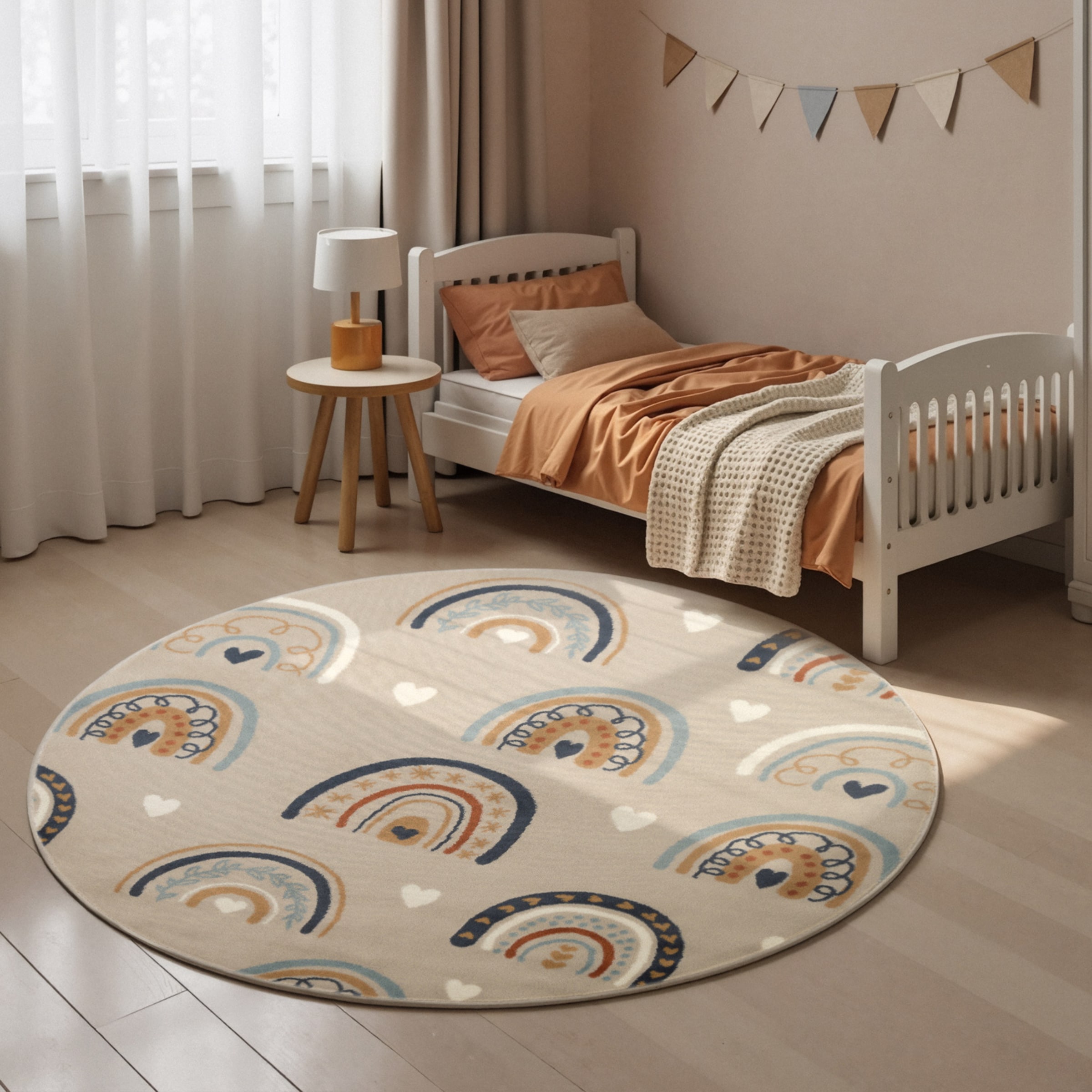 Image of HANSE Home Kinderteppich "Bowie" rund 10 mm Höhe Pflegeleicht, Weich, Kinderzimmer, Spielteppich, Spielunterlage