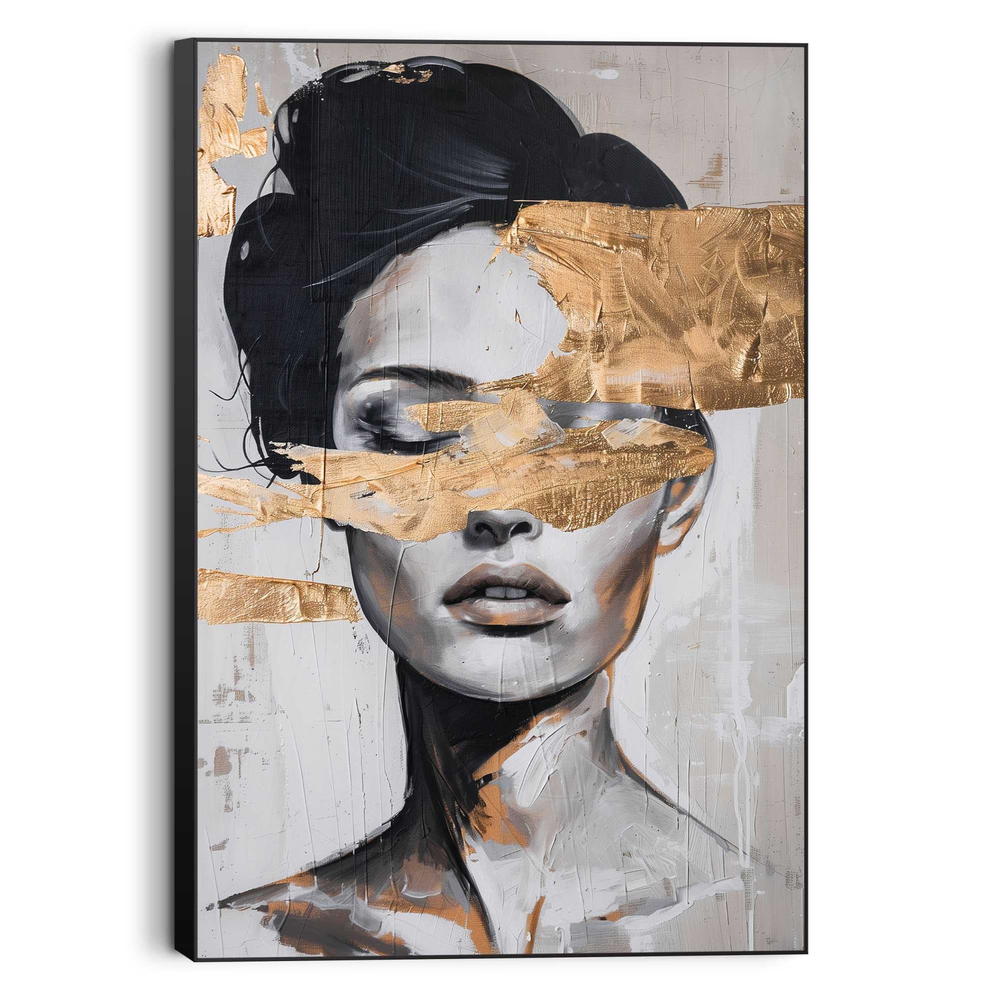 Image of Reinders Wandbild "Lady Gold" Wohnzimmer - Schwarz - MDF - Menschen - 60x90 cm