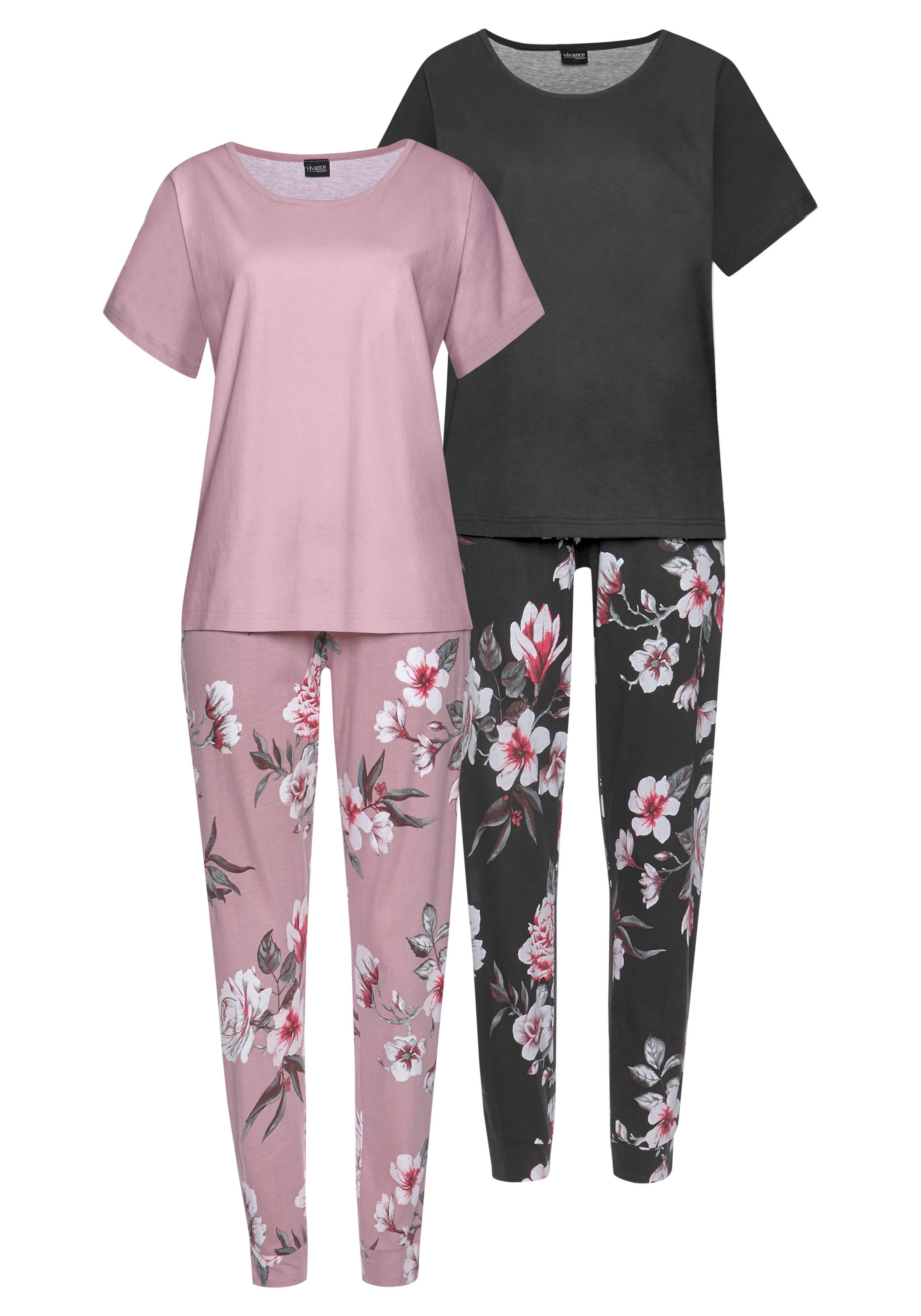 Vivance Dreams by Lascana Pyjama Packung, 4 tlg. mit Blumendruck