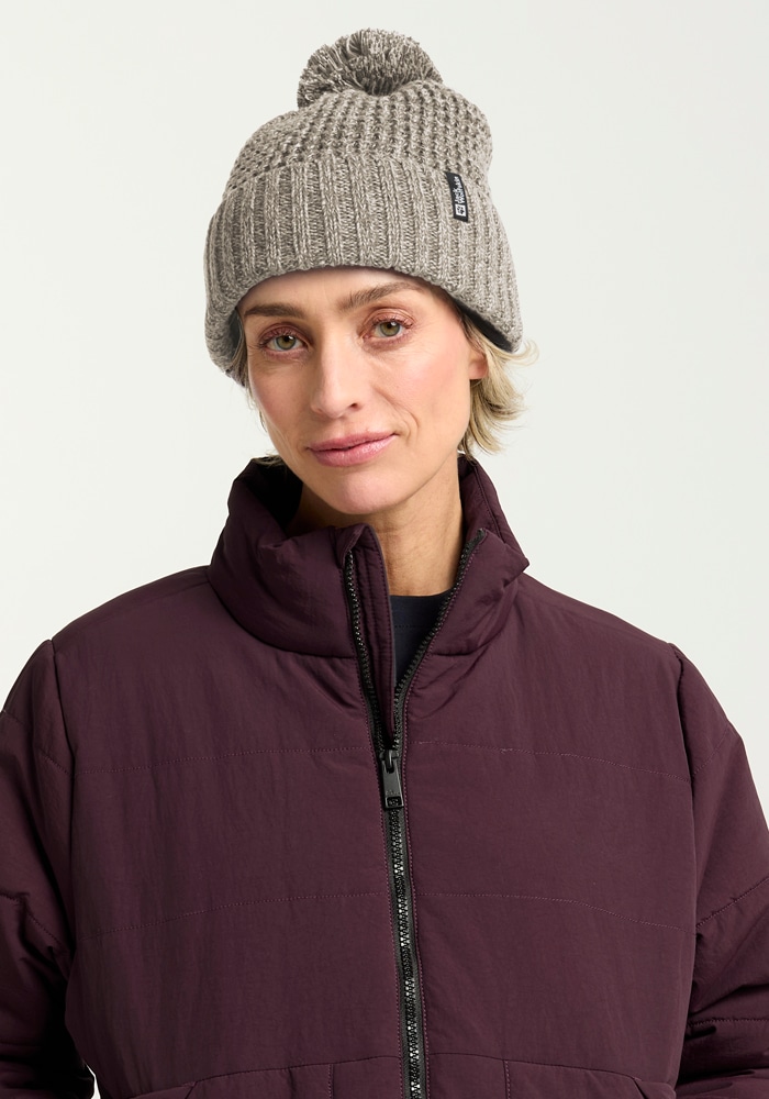 Jack Wolfskin Bonnet »MEDLEY KNIT BEANIE W« Bonnet à pompon, chaud, avec doublure en polaire