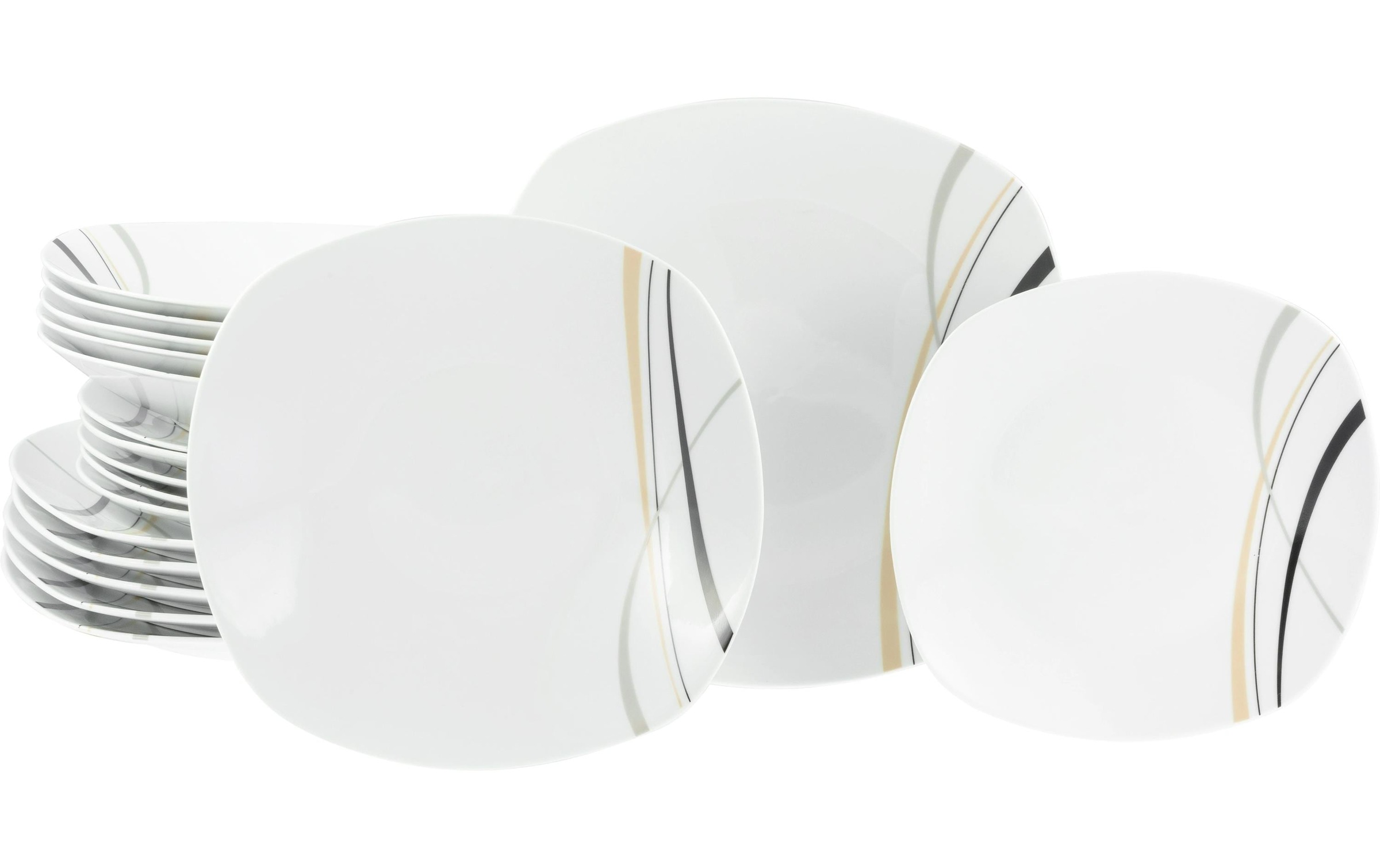Image of CreaTable "Teller-Set Grau/Weiss"