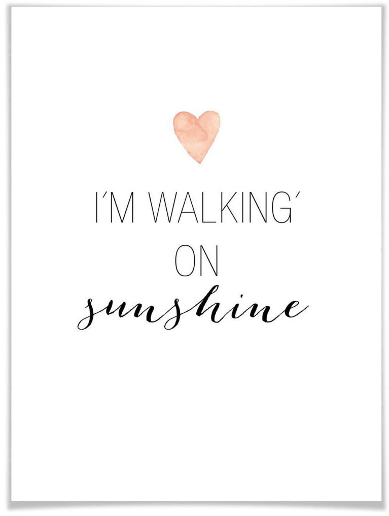 Image of Wall-Art Poster »walking on sunshine«, Schriftzug, (1 St.), Poster, Wandbild, Bild, Wandposter bei Ackermann Versand Schweiz