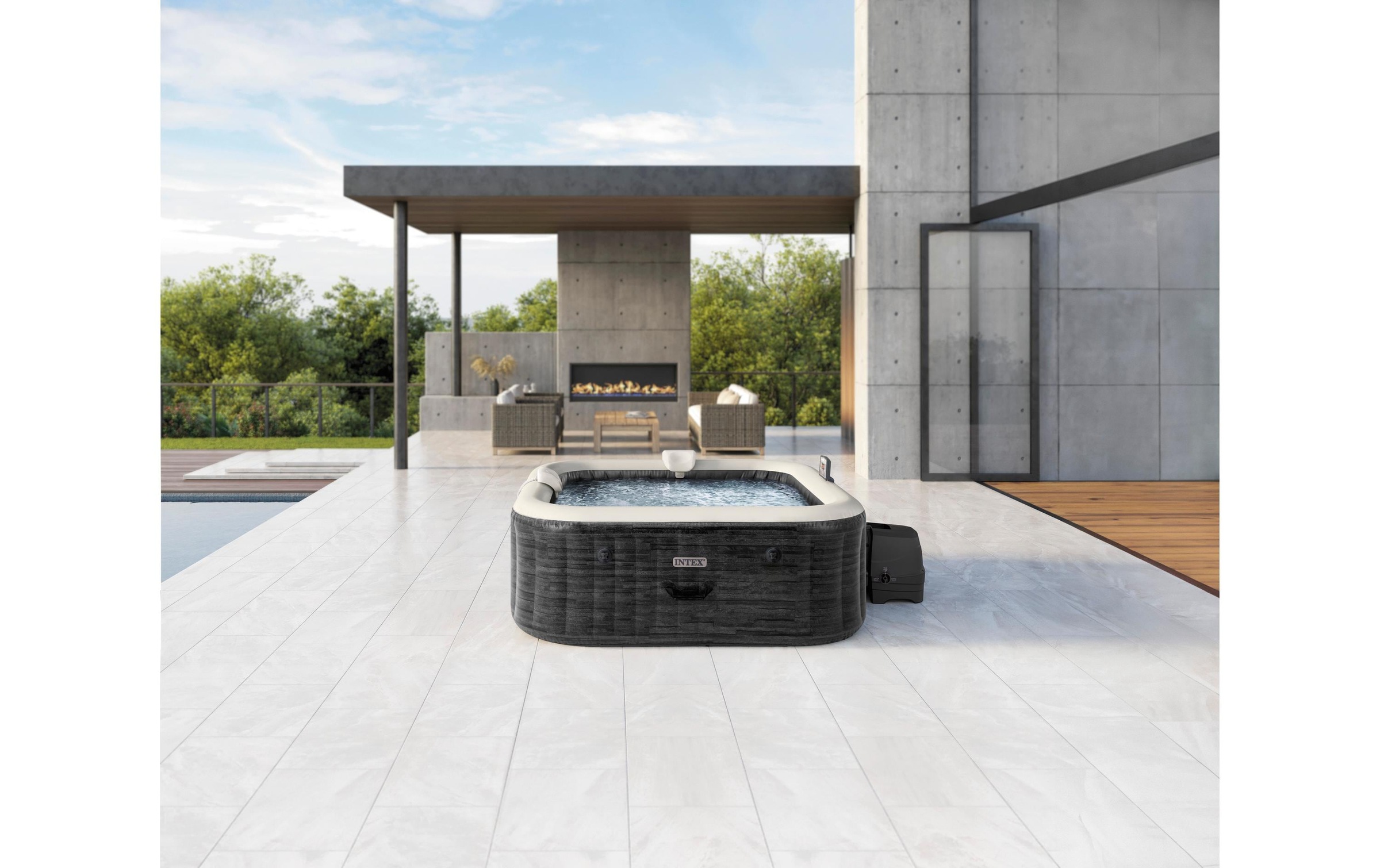Intex Jacuzzi »PureSpa Greystone Deluxe Ø 196«
