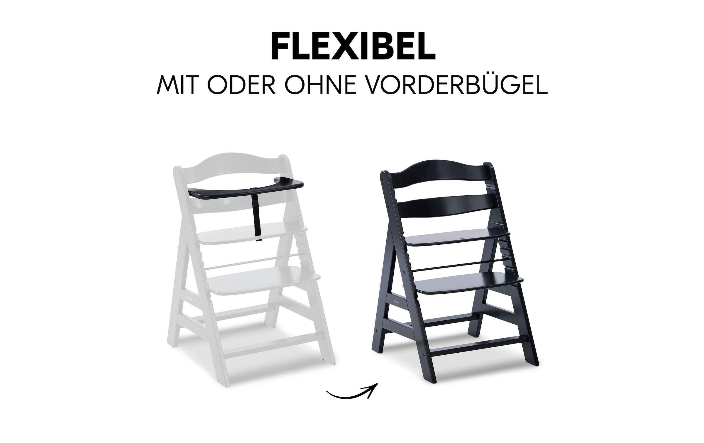 Hauck Hochstuhl »Alpha+ Schwarz« () Holzart: Buche (Fagus sylvatica)/ Europa