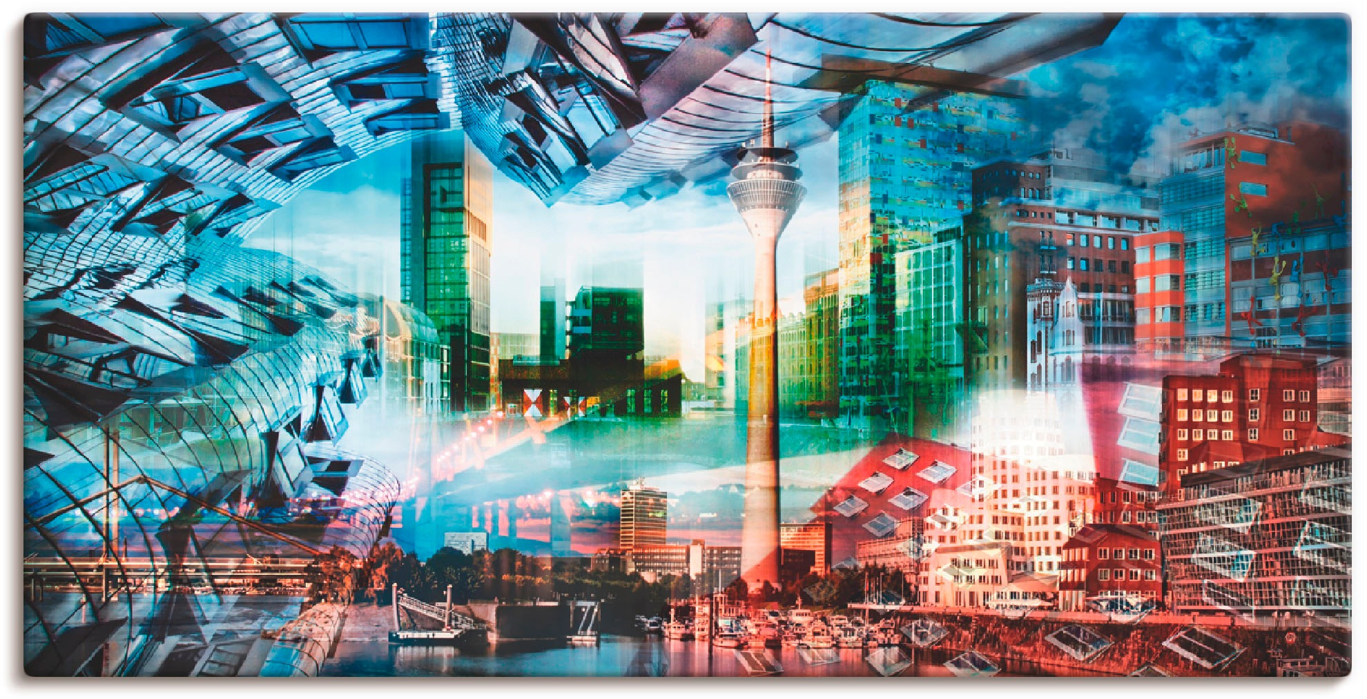 Image of Artland Wandbild »Düsseldorf Skyline Collage VII«, Architektonische Elemente, (1 St.), in vielen Grössen & Produktarten -Leinwandbild, Poster, Wandaufkleber / Wandtattoo auch für Badezimmer geeignet bei Ackermann Versand Schweiz