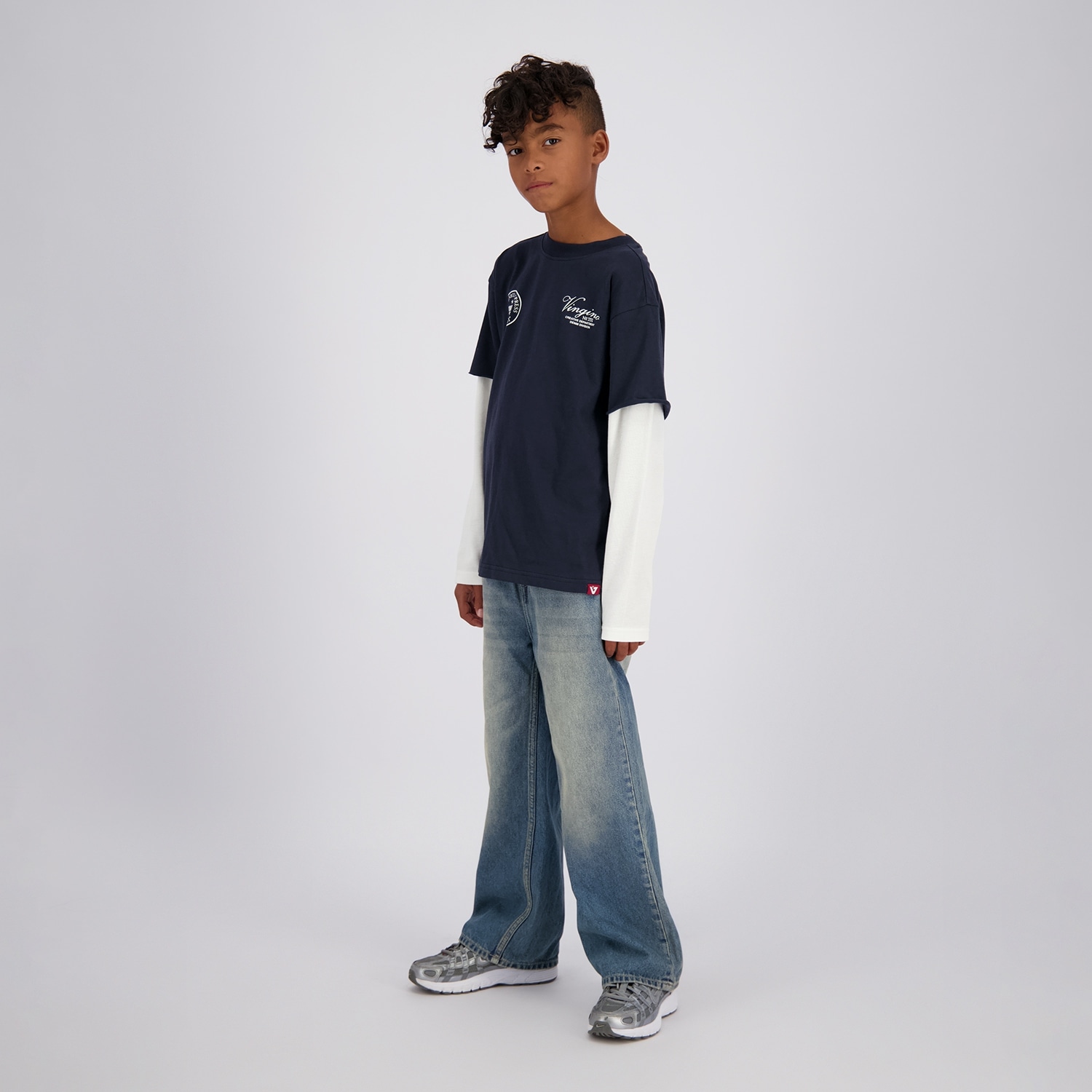 Vingino Langarmshirt Layer-Optik, Baumwolle, Rundhalsausschnitt