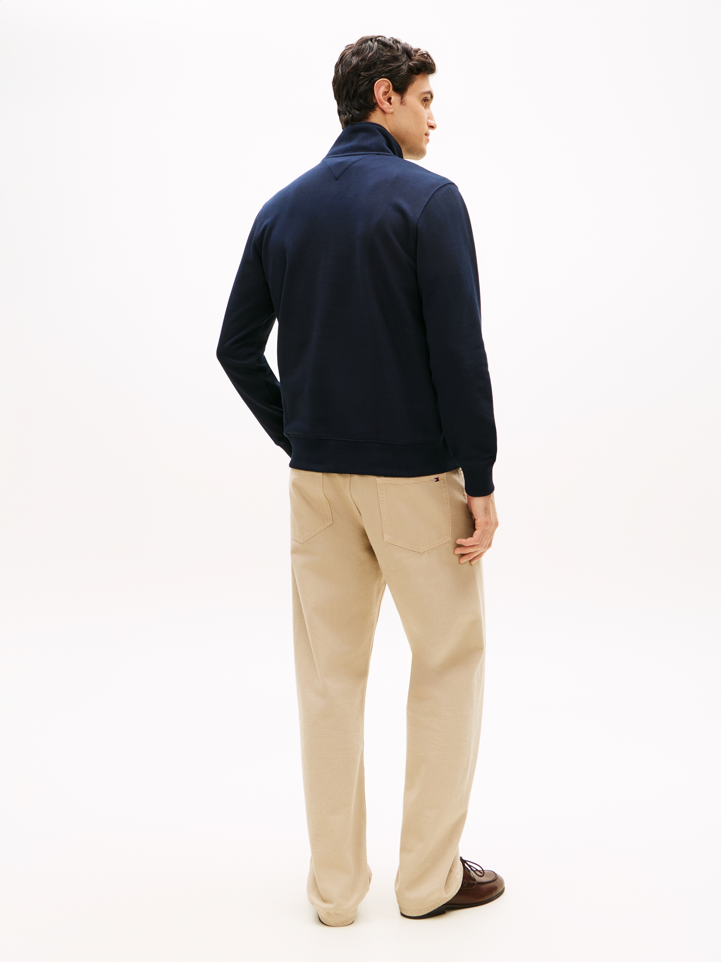 Tommy Hilfiger Sweat-shirt »ESSENTIAL TERRY NEW 1/4 ZIP«, demi-zip en éponge avec drapeau

