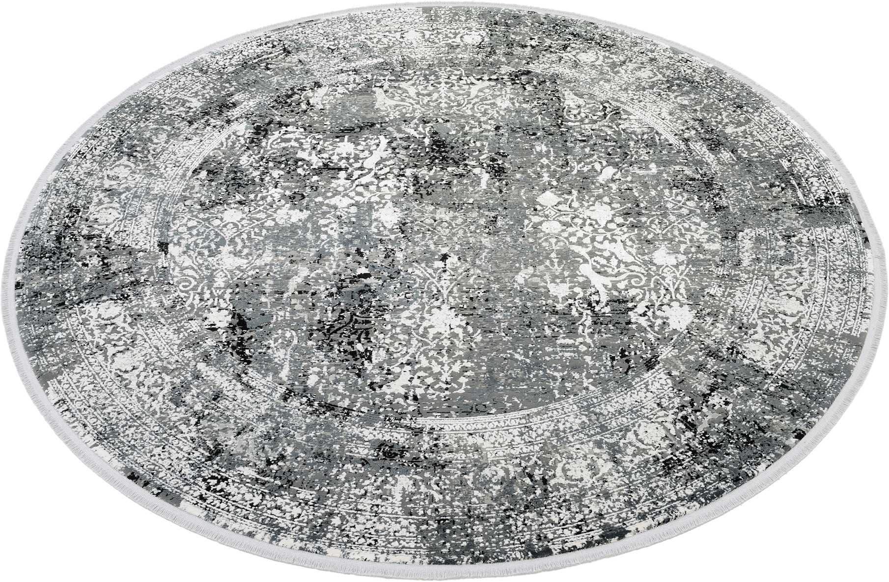 OCI DIE TEPPICHMARKE Tapis »BESTELLER CAVA« Rond 8 mm Höhe viscose brillante, avec franges, structure haute basse, vintage, salon