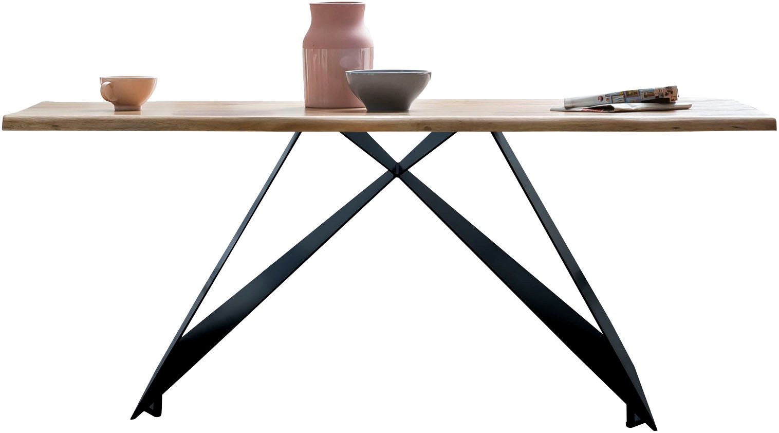 SIT Esstisch »Cuenca aus Akazie massiv mit Baumkante & Cross-Base-Gestell« 1 Stk. tlg. 36 mm starke Akazienplatte mit natürlich gewachsener Baumkante